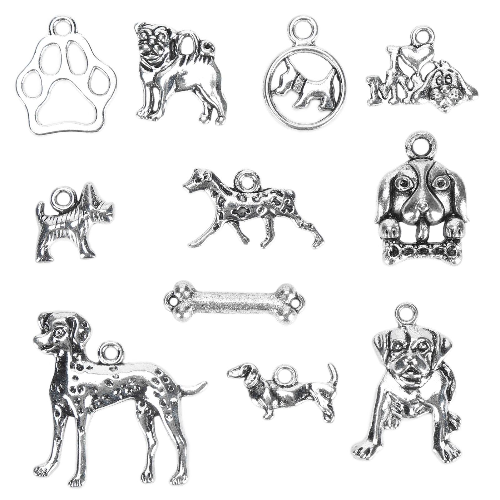 11pcs Dog Bone Jewelry Pendant Craft Supplies DIY Necklace Bracelet Making Accessory