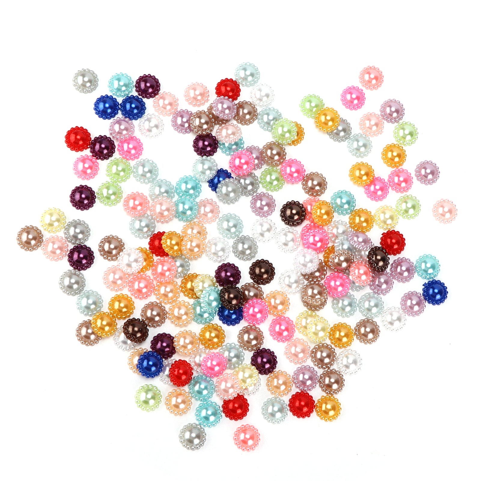 1000Pcs Flat Back Rhinestone Beads Lightweight Durable DIY Sun Flower Pearls for Decoration Mobile Phone Case