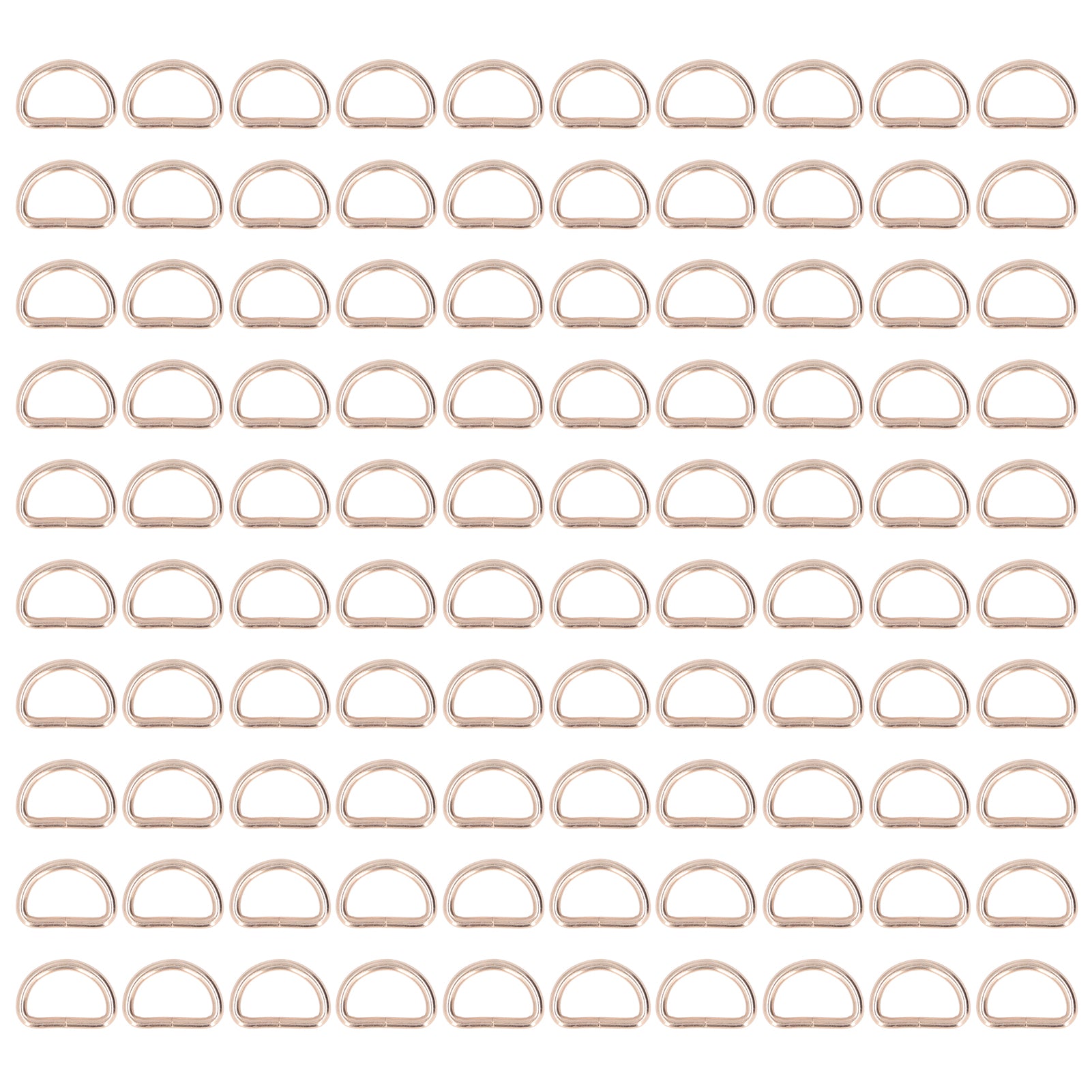 100Pcs D Rings Sturdy Durable Glossy Wide Application Fadeless Easy Assembly Metal D RingsGold