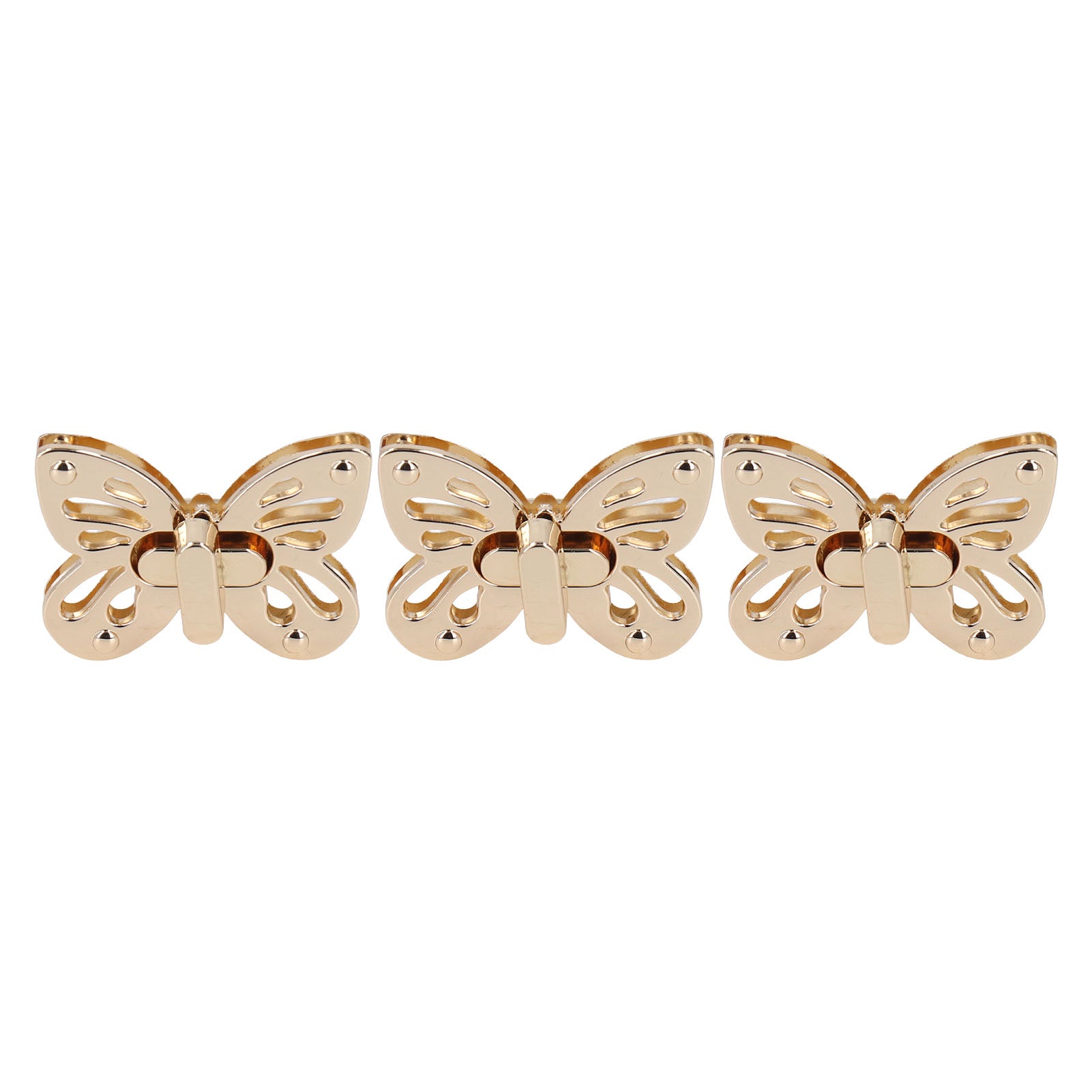 Clasp Turn Lock Light Gold Vintage Elegant Alloy Material Butterflies Shape DIY Bag Making Supplies for Handicraft