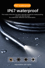 Dual Camera Endoscope with 7-inch IPS Color Screen Borescope with 7 LED Lights 1080P Photos Videos Snake Camera IP67 Waterproof 2 Million Pixels Inspection Camera with TF Card Slot