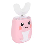Children Electric Toothbrush Teeth Cleaning Massage UShape Waterproof Automatic Toothbrush(Pink )