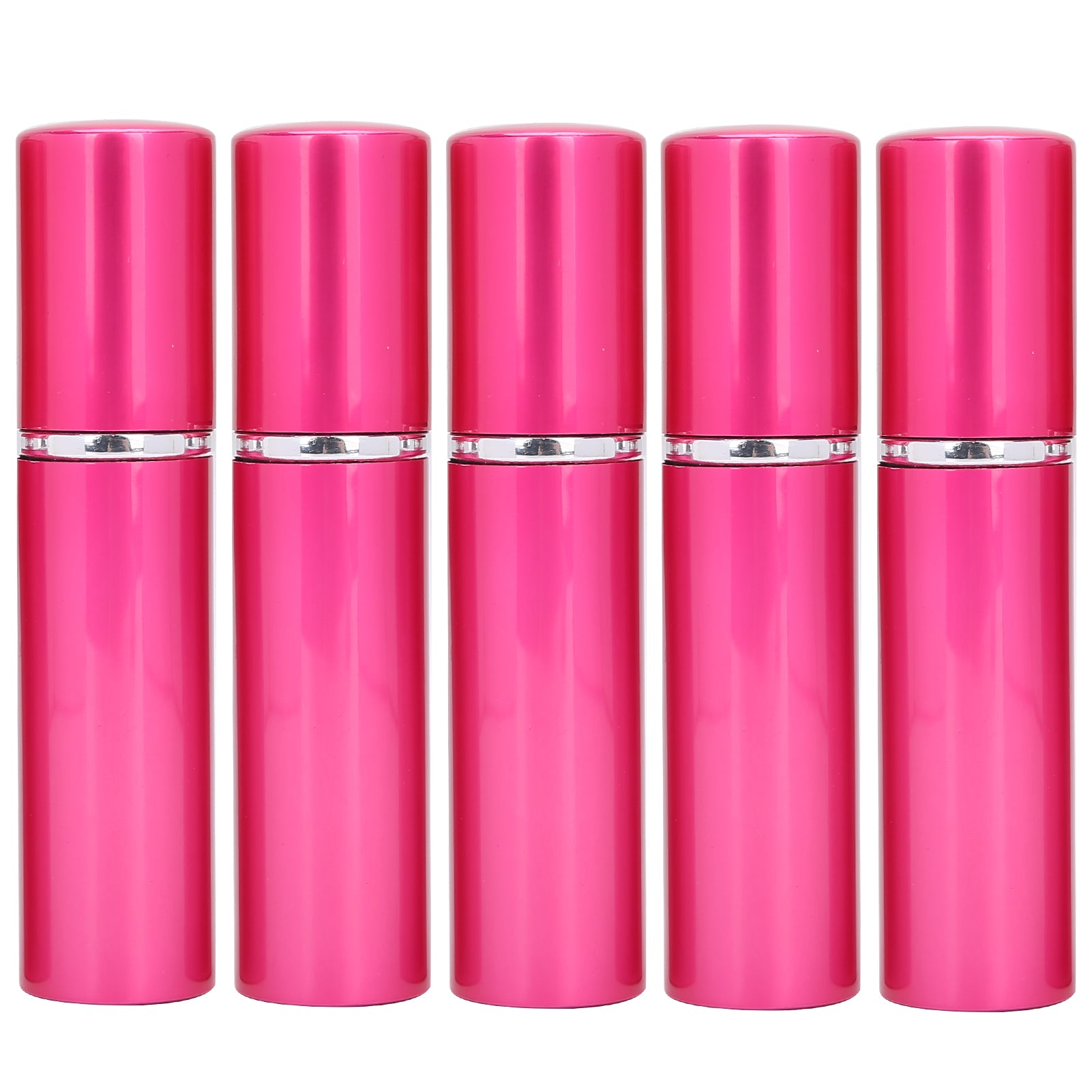 Aluminum Refillable Perfume Spray Bottle Portable Empty Perfume Atomizer 10ml x 5pcsRose Red