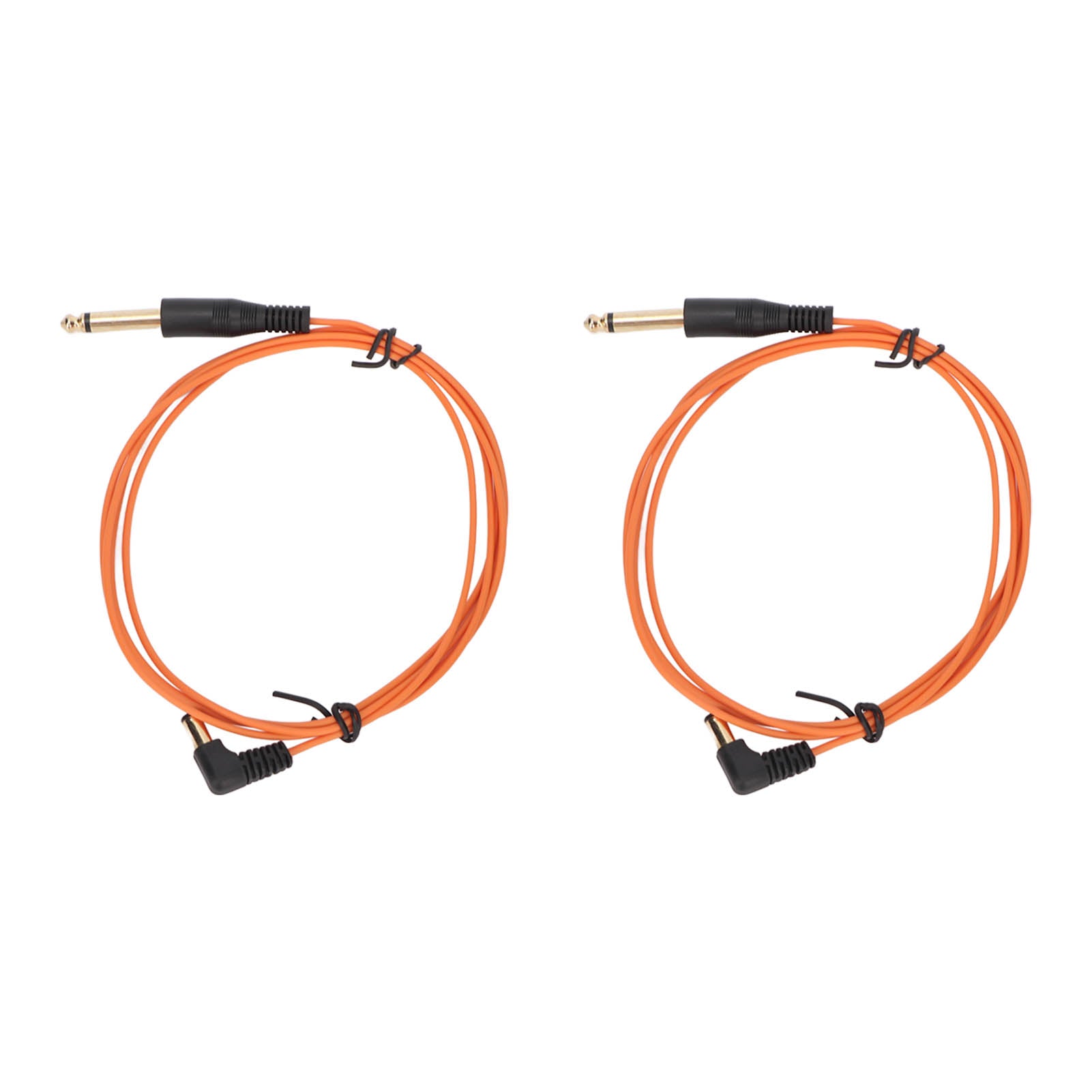 2pcs Tattoo Clip Cord DC Interface Bend Head Stable Transmission 1.8m Length 2.2mm Diameter Tattoo Machine Cable Orange