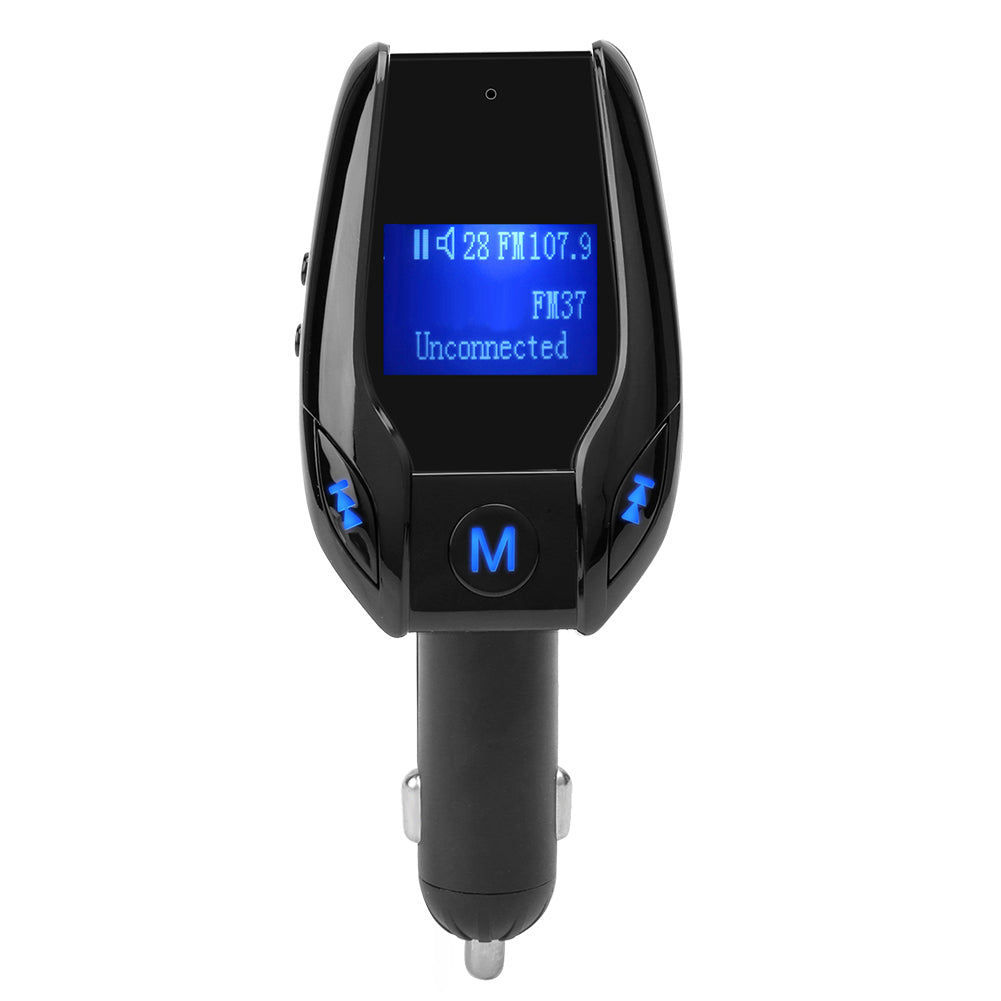 1.44 in LCD Car Bluetooth Music Player FM37 Transmitter 5V/2.1A Dual USB Charging Adapter