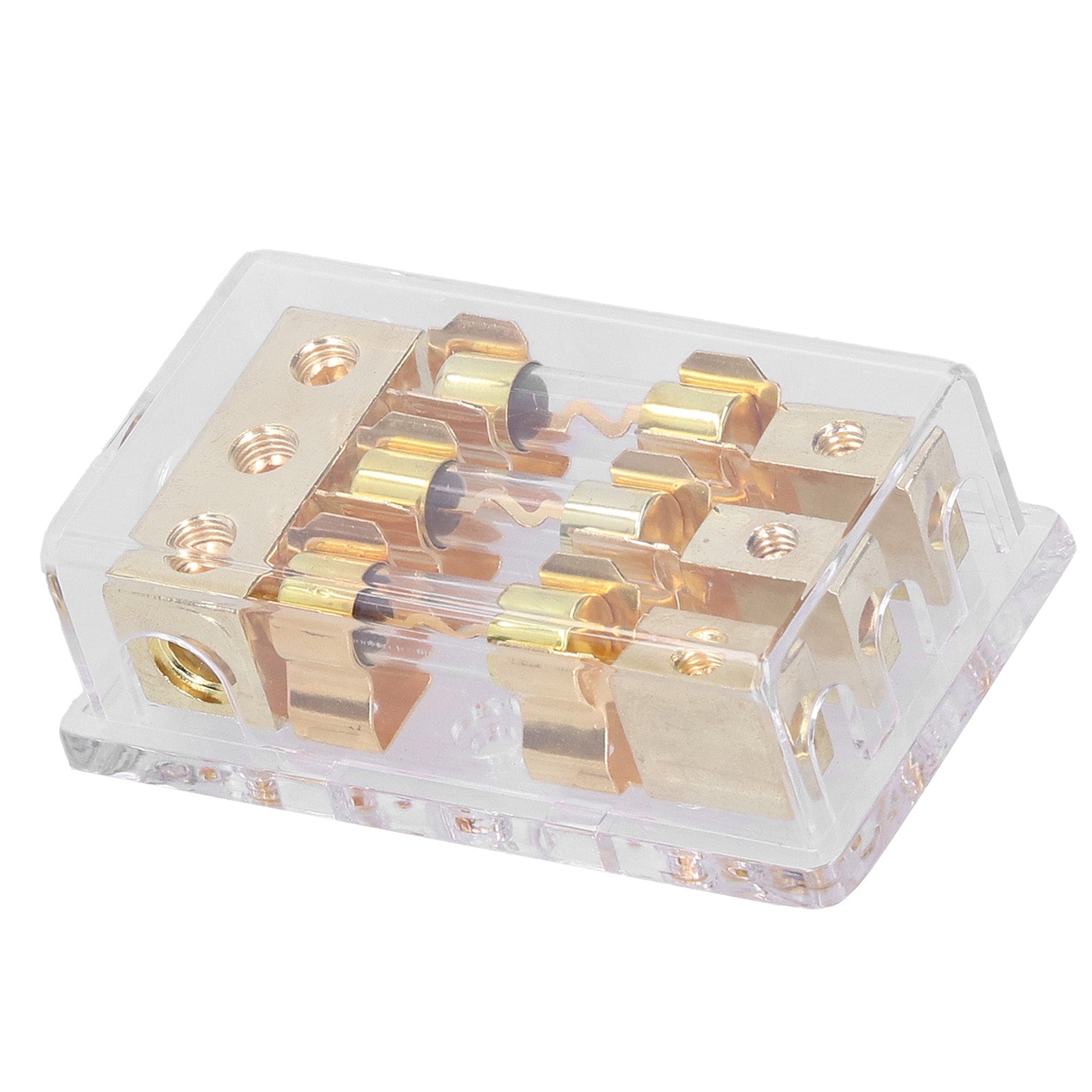 3 Way Fuse Holder Box 1x0GA In 3x4GA Out Distribution Block for Car Yacht Stereo Audio Modification