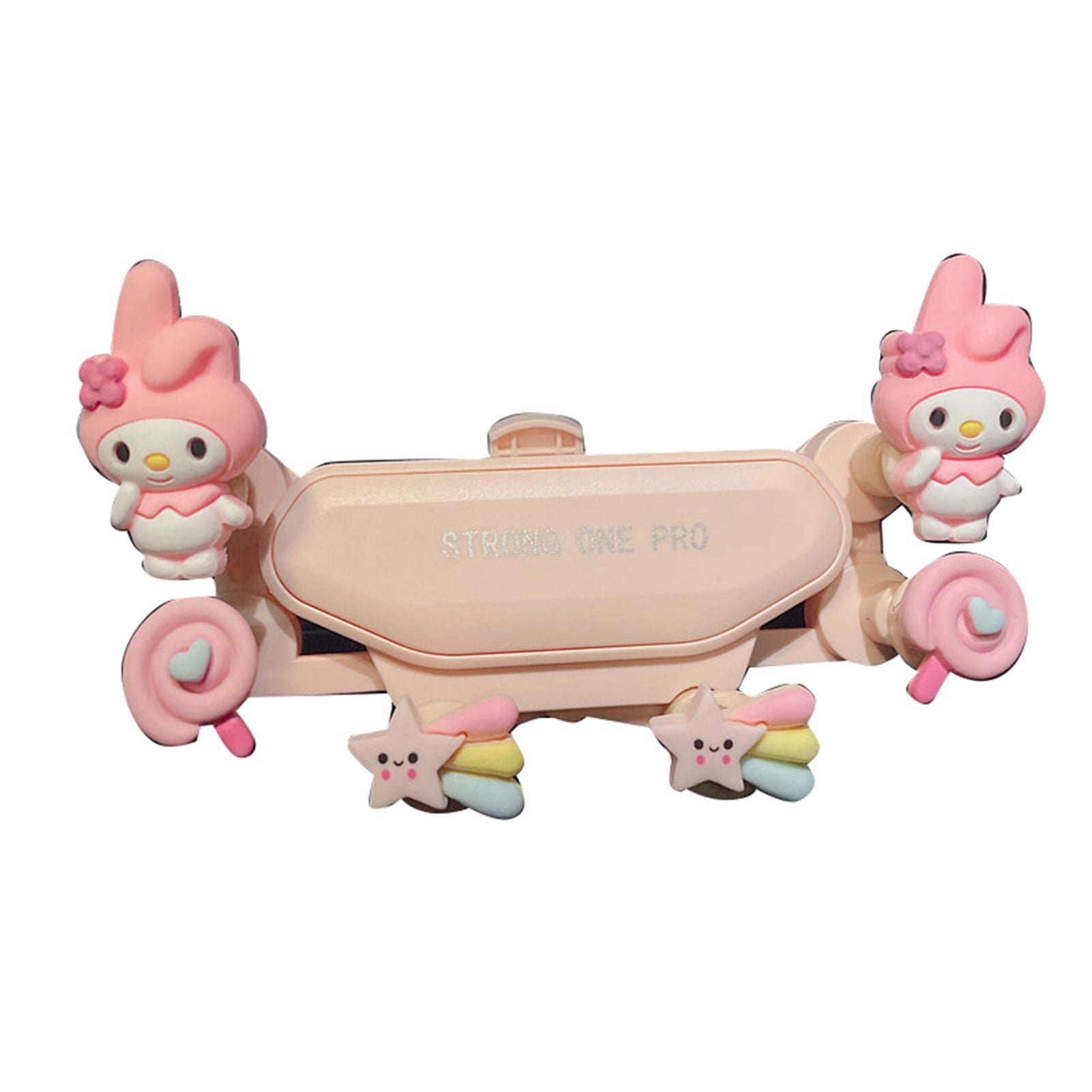 Car Phone Holder Universal Multifunction Cute Cartoon Prevents Shake 6 Points Air Vent Car Phone Holder for Car Pink (Melody)