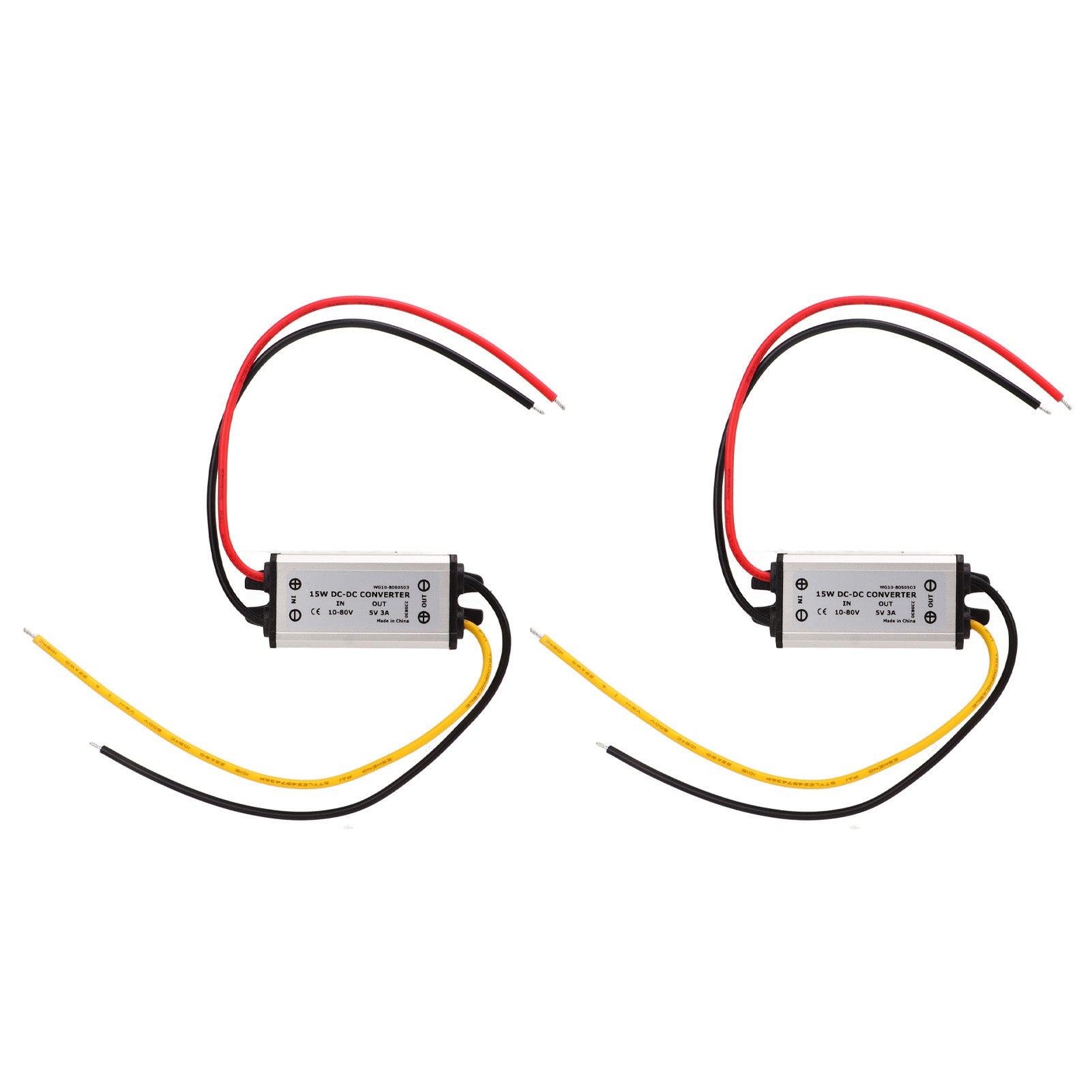 2pcs DC Converter Regulator 12V 24V 36V to 5V DC 10 to 80V to 5V 3A 15W Regulator Power Module for Motors Speakers
