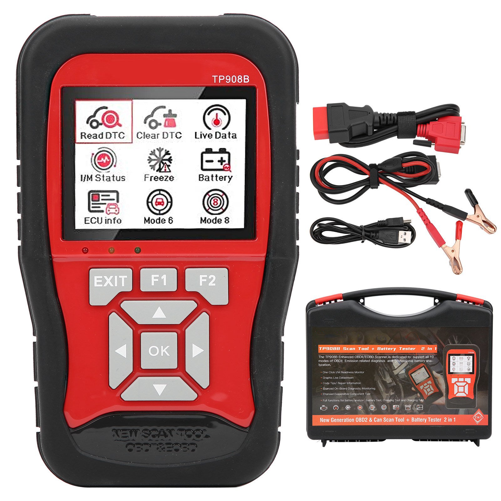 TopDiag OBD2 Codes Reader Battery Tester Automotive Scan Diagnostic Tool for All Car OBDII Protocol