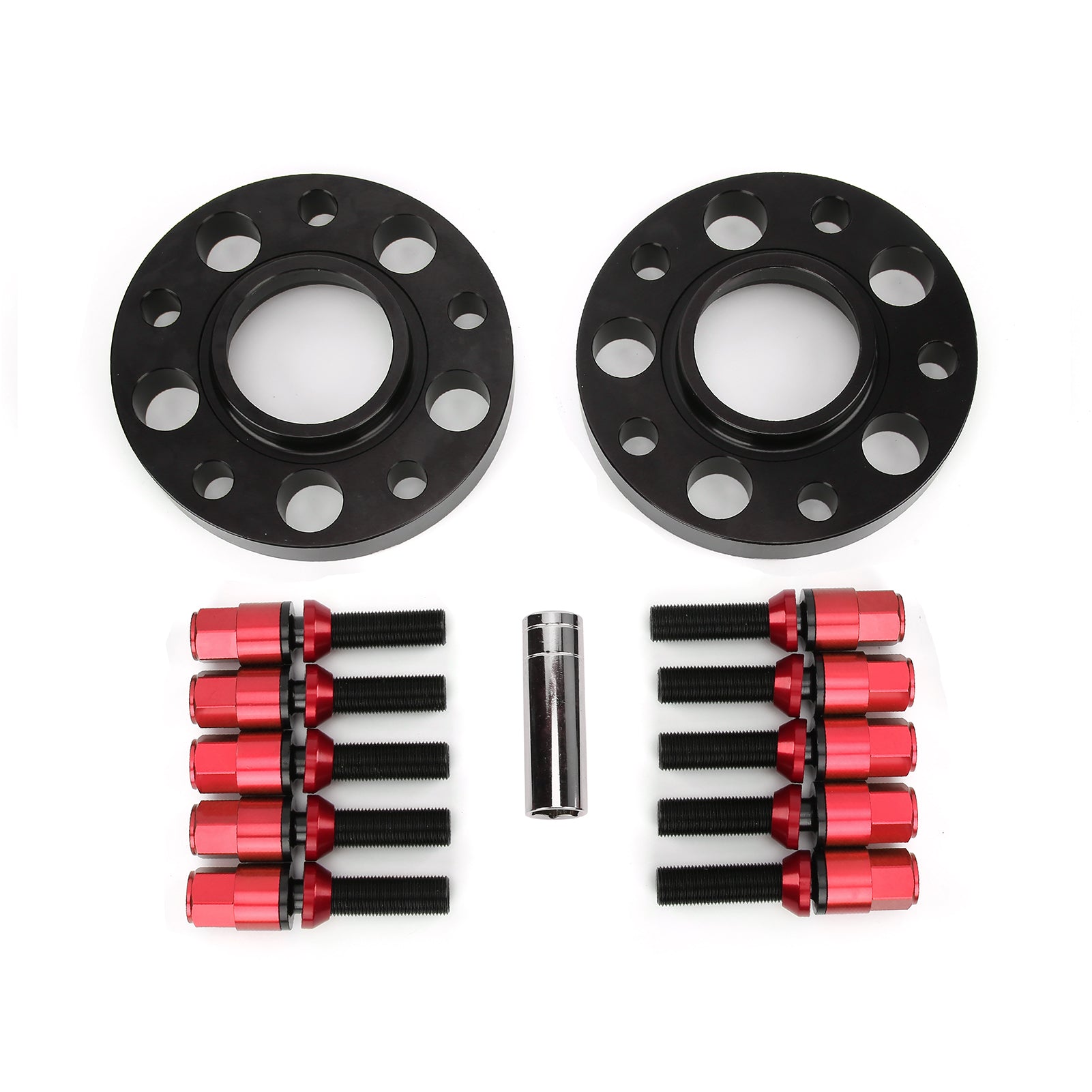 Car Hub Centric Wheel Spacers Kit Maintenance Modification Replacement for 1 Series F20/F21 2014‑2019Red