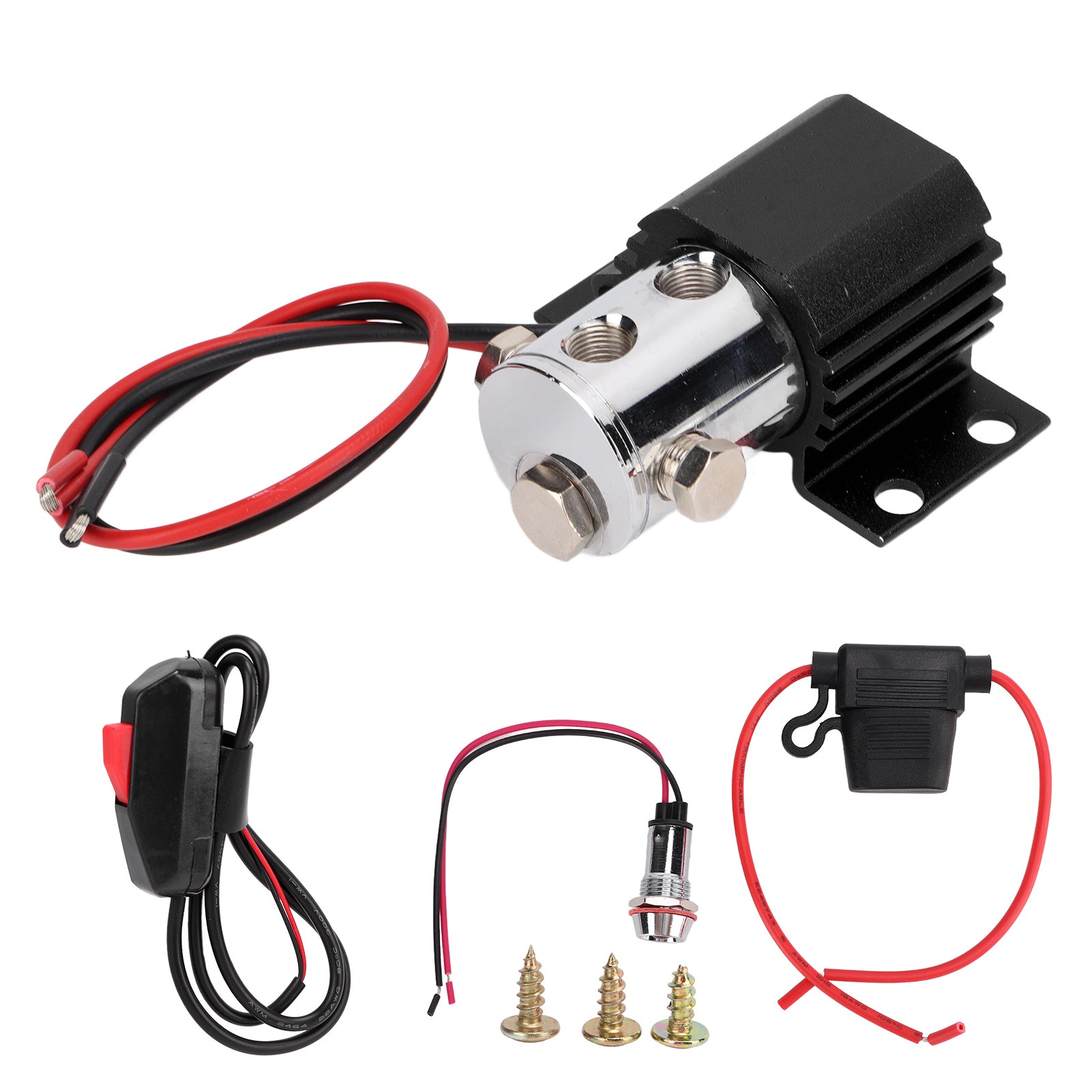 Universal Front Brake Line Lock Kit Electric Roll Control Solenoid Hill Holder Set 12‑24V DCBlack