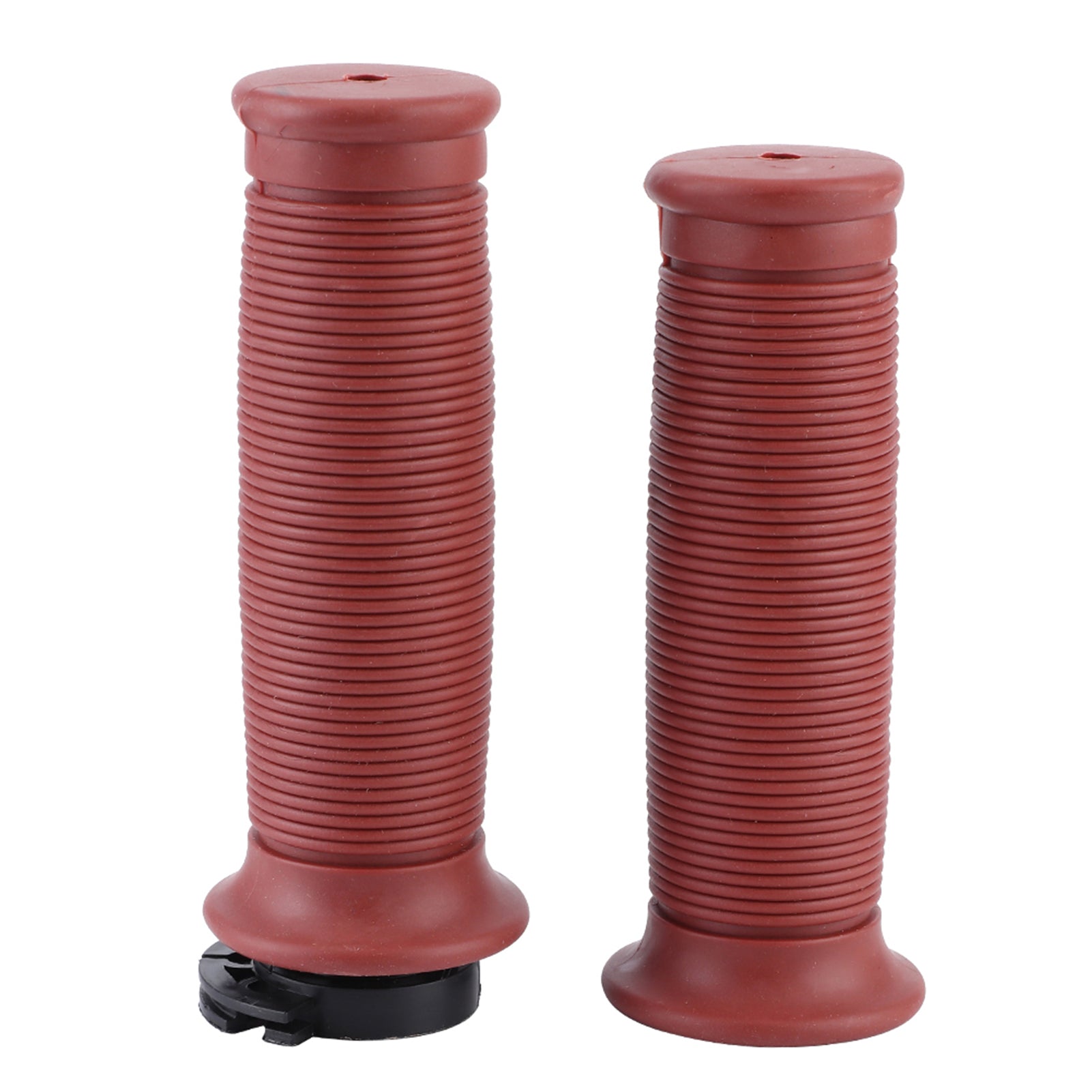 2pcs 7/8in Vintage Rubber Throttle Handlebar Anti-Slip Motorcycle Handle Grip Fit for Honda(marron )