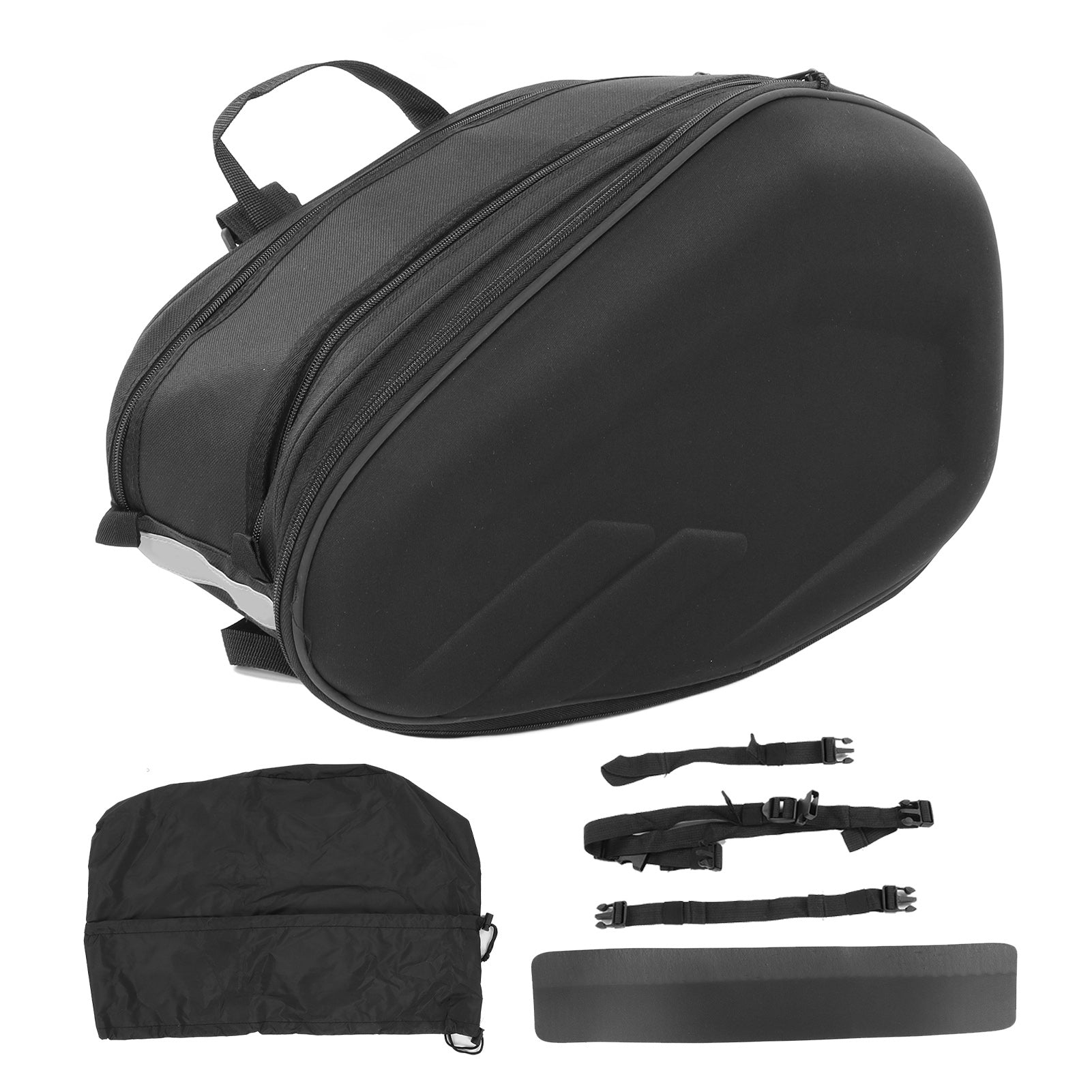 1 Pair Motorcycle Saddle Bag 600D Oxford Cloth Large Capacity Multi Purpose Motorcycle Side Bags Black