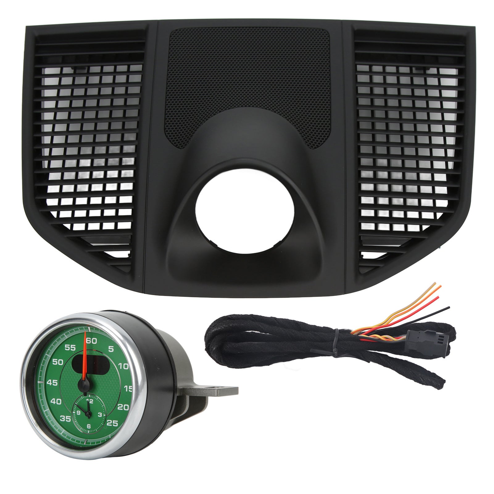 Car Center Console Instrument Panel with Clock Set 95B 858 189 C 5Q0 ABS Replacement for Macan 2014‑2020Green Clock