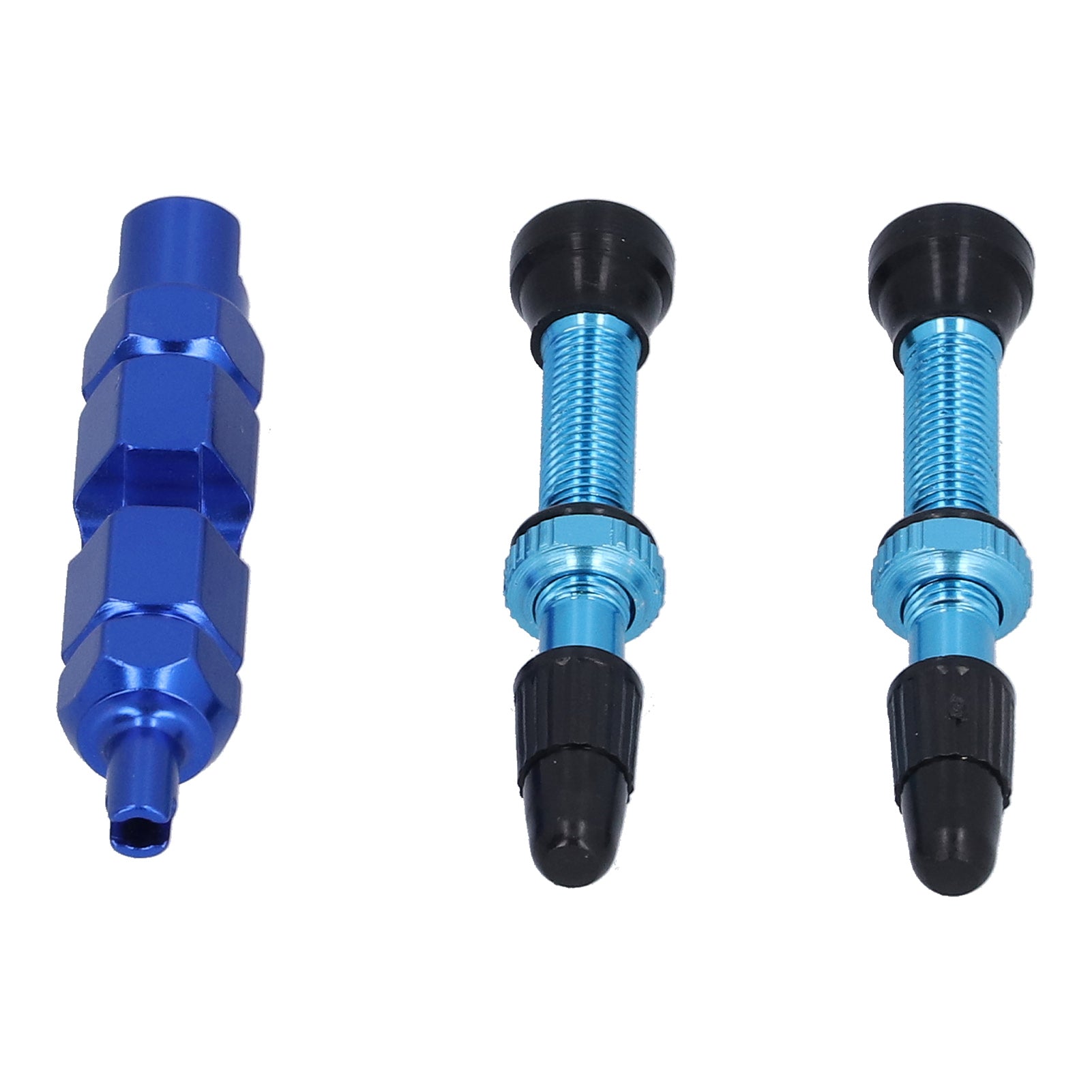 1.6in Tubeless Valve Stem French Type Brass Detachable for Road Bicycles Mountain BikesBlue