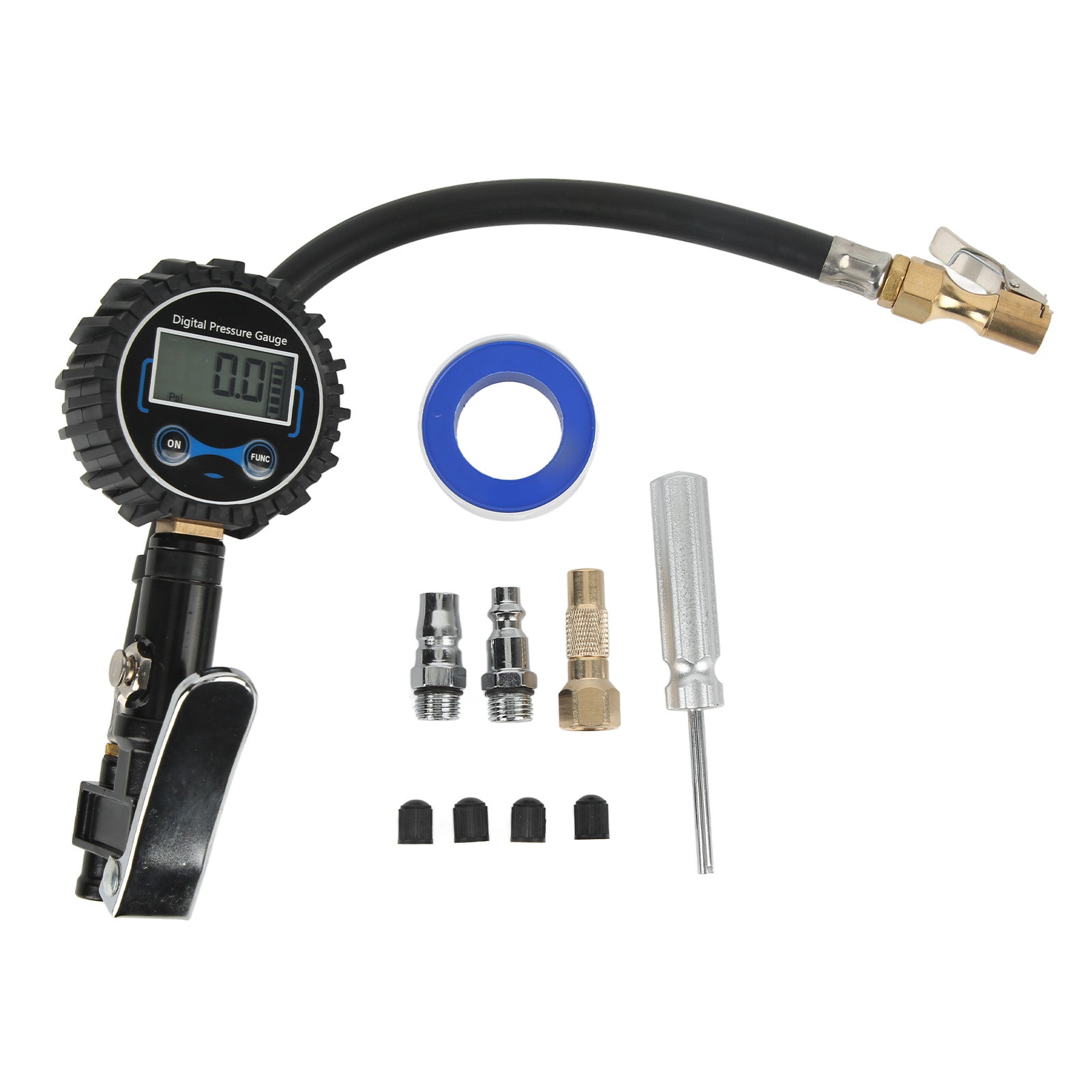 0‑200PSI Tire Inflator with Tire Pressure Gauge LCD Digital Display 4 Pressure Units for Motorcycle Car Van Truck Bus