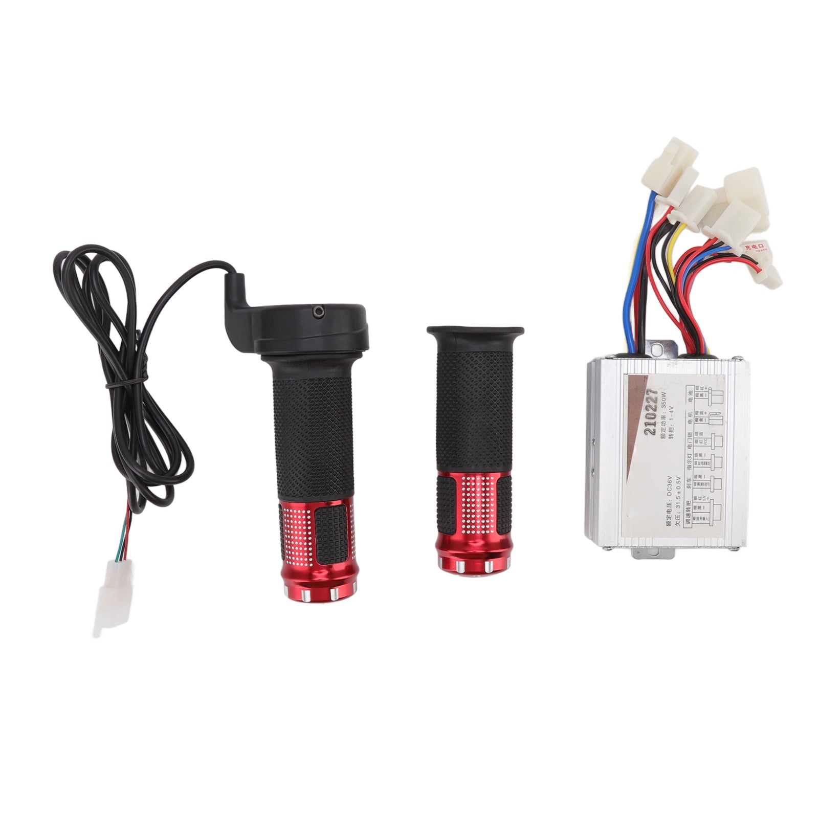 DC36V 350W Brushed Motor Speed Controller with Red Grips Set for Mechanical Equipment Electric Vehicles