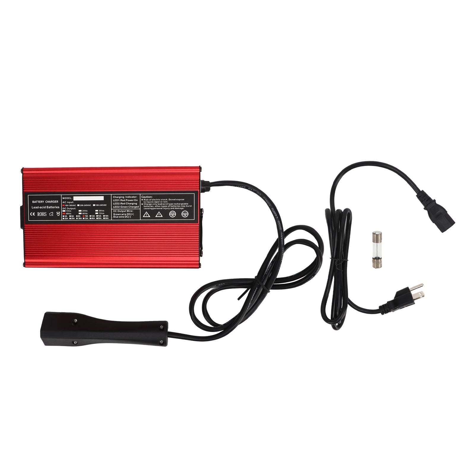 48V 10A Golf Carts Battery Charger with RXV Plug Fast Charging Over Voltage Protection Replacement For Club Car