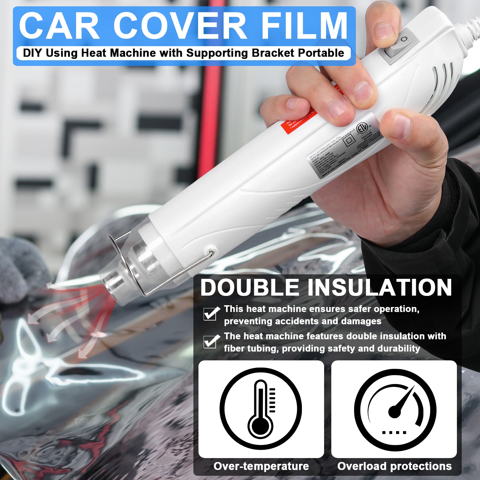 Compact Home Use HotAir Machine DIY Using Heat Machine with Supporting Bracket Portable Handheld HotAir Machine Shrink Plastics DIY Tools