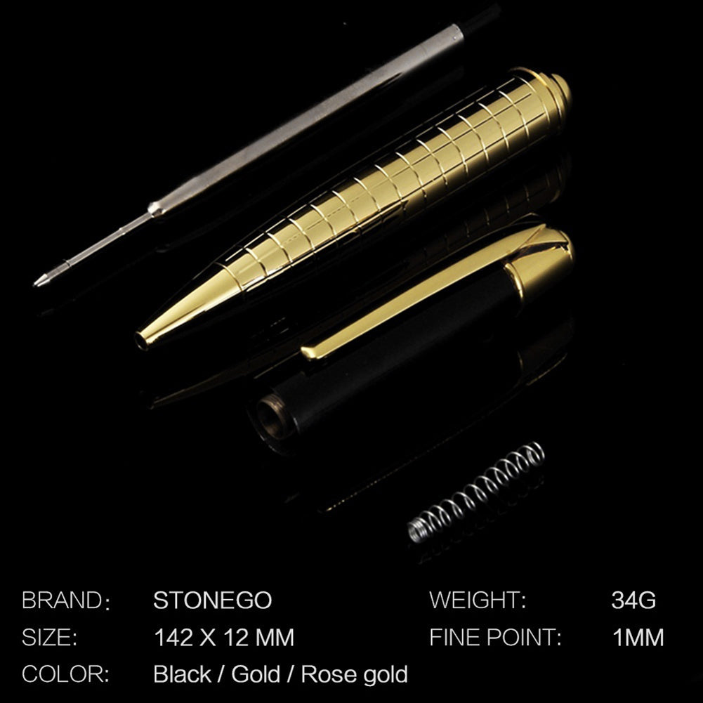 Retractable Twist Metal Ballpoint Pen Black Ink Medium Point 1.0mm  Writing Metal Ball Point Pen for School Business Office