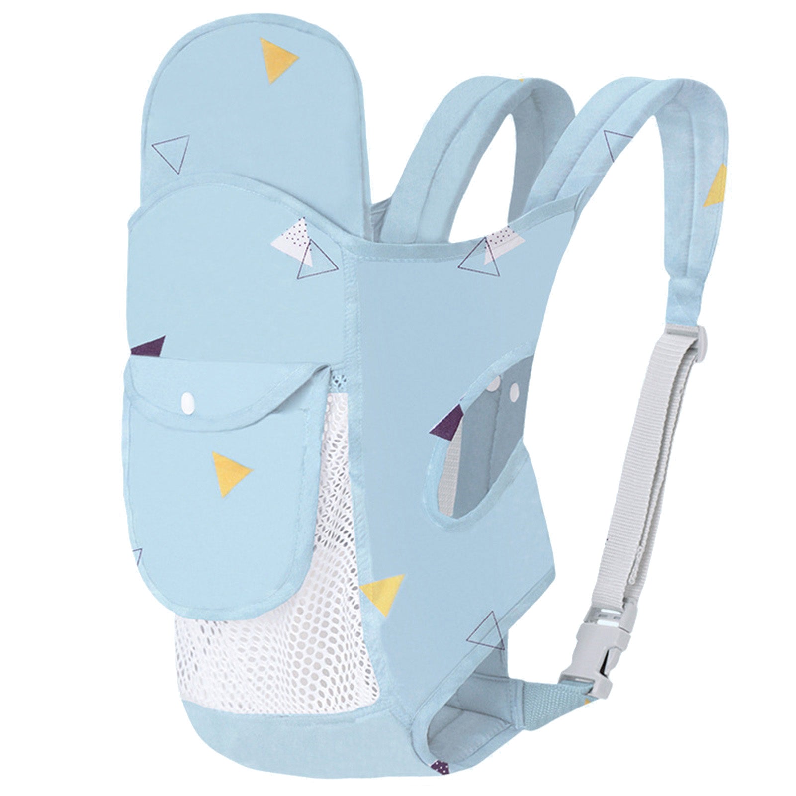 Baby Carrier Thickened Straps Front Back Carrying Balanced Force Avoid Muscle Damage Saving Effort Infant Sling Blue