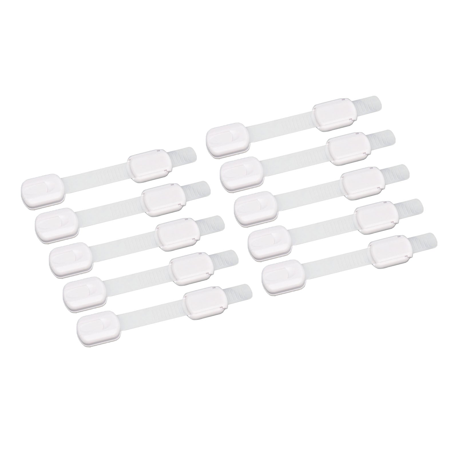 Baby Safety Strap Lock Adjustable Length Bendable Adhesive Child Proofing Lock for Cabinet Drawer Refrigerator White