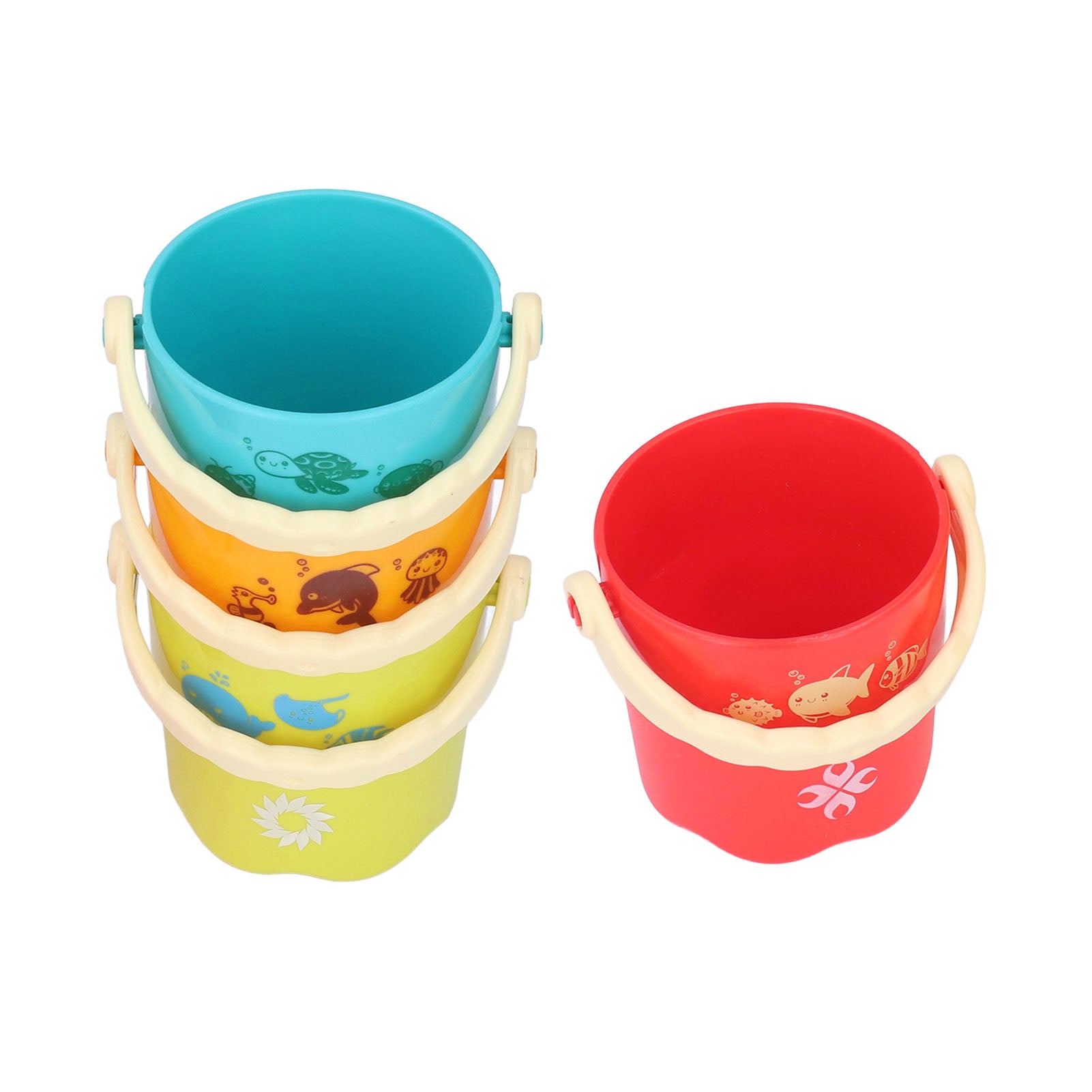 Baby Bath Stacking Bucket Toy Infant Plastic Funny Colorful Stacking Cup Birthday Gift 6 Month