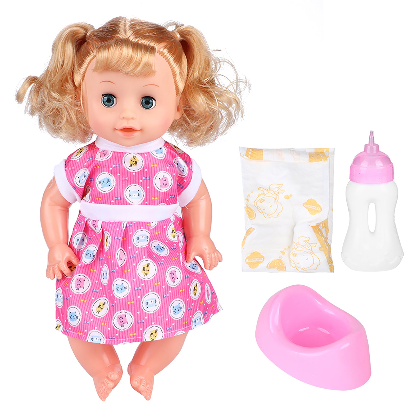 Baby Doll Toy Highly Simulation Children Educational Pretend Play Doll Toy with Sound EffectSY004-9 Girl