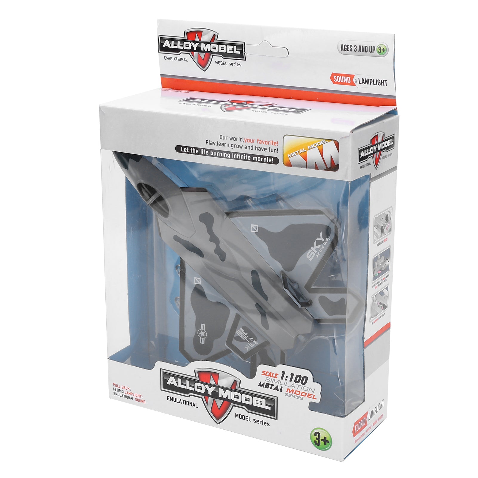 F22 Pull Back Airplane Model Highly Simulation Alloy Airplane Model Toy with Light Sound(Gray Military Green )