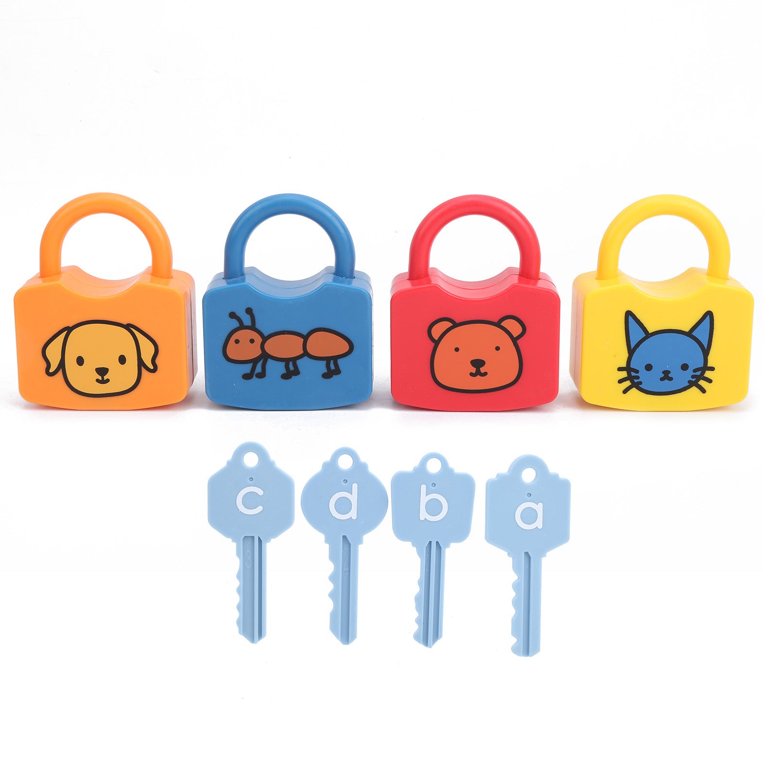 Educational Alphabet Set Children Early Game Alphanumeric Numbers Locking Unlock Toy4 x Alphabet (ABCD)