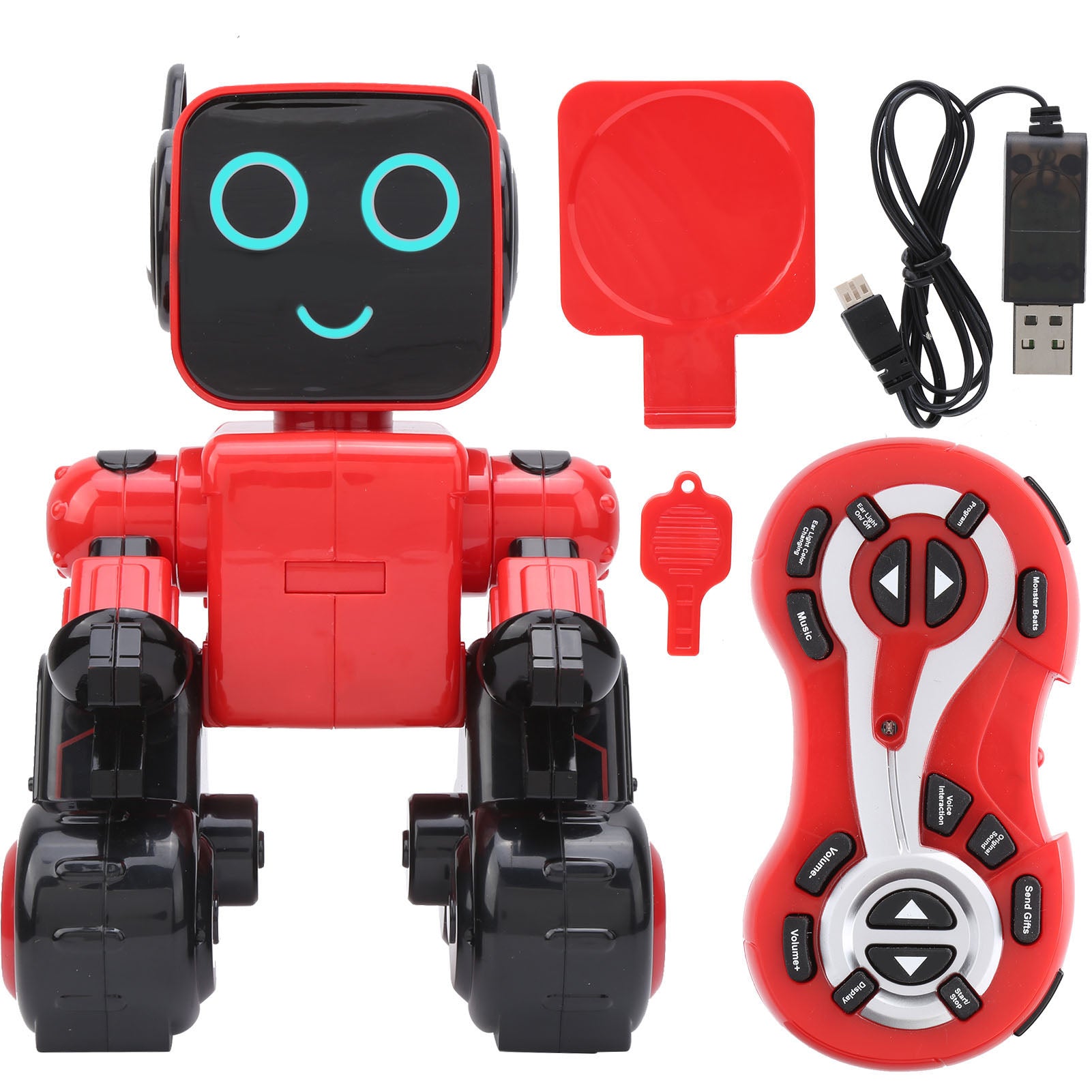 Remote Control Robot Toy Programmable Singing Dancing Interactive Voice Control Robot ToyRed