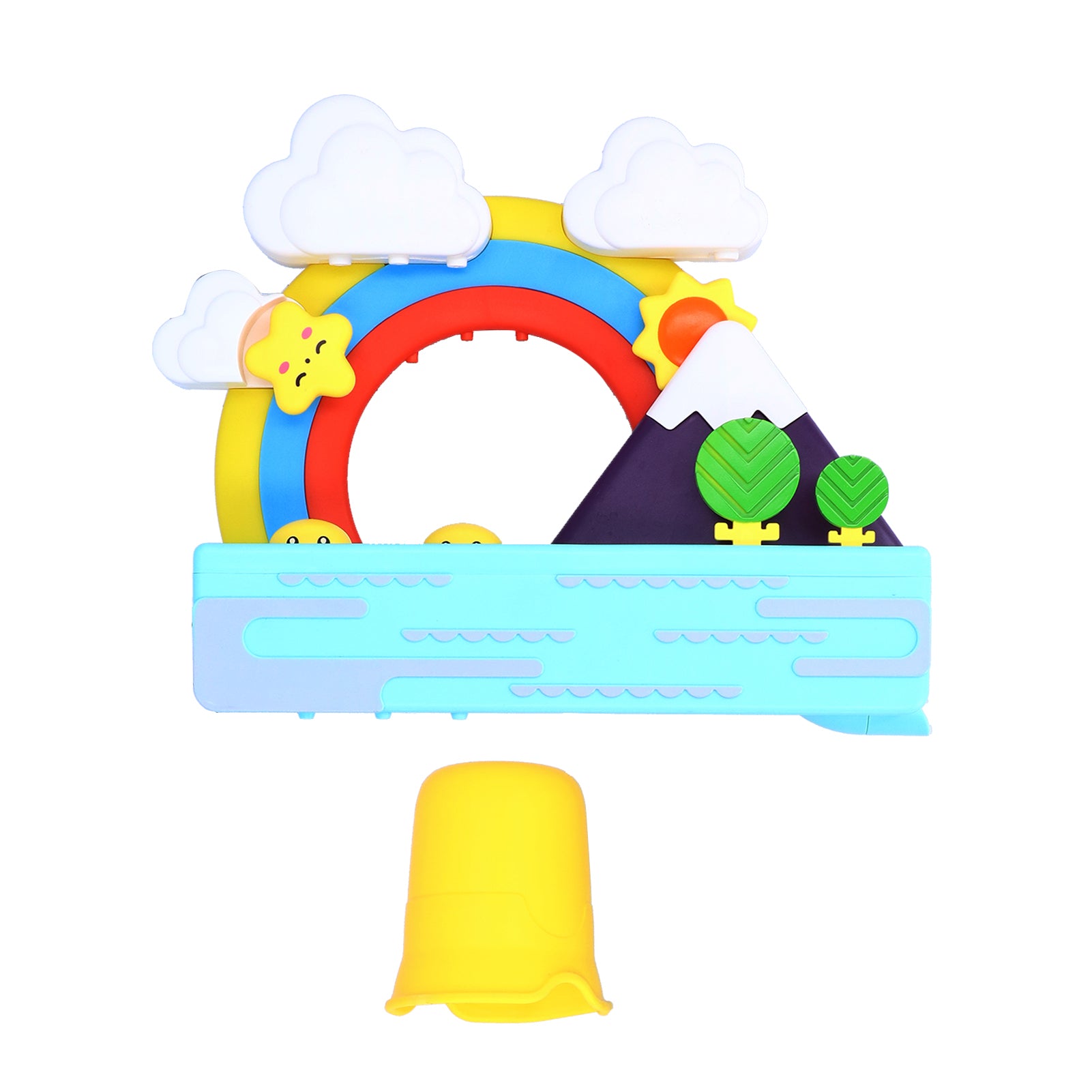 Baby Suction Bath Wall Toy with Light Music Duck Fountain Water Fun Bathroom Toy for Toddlers