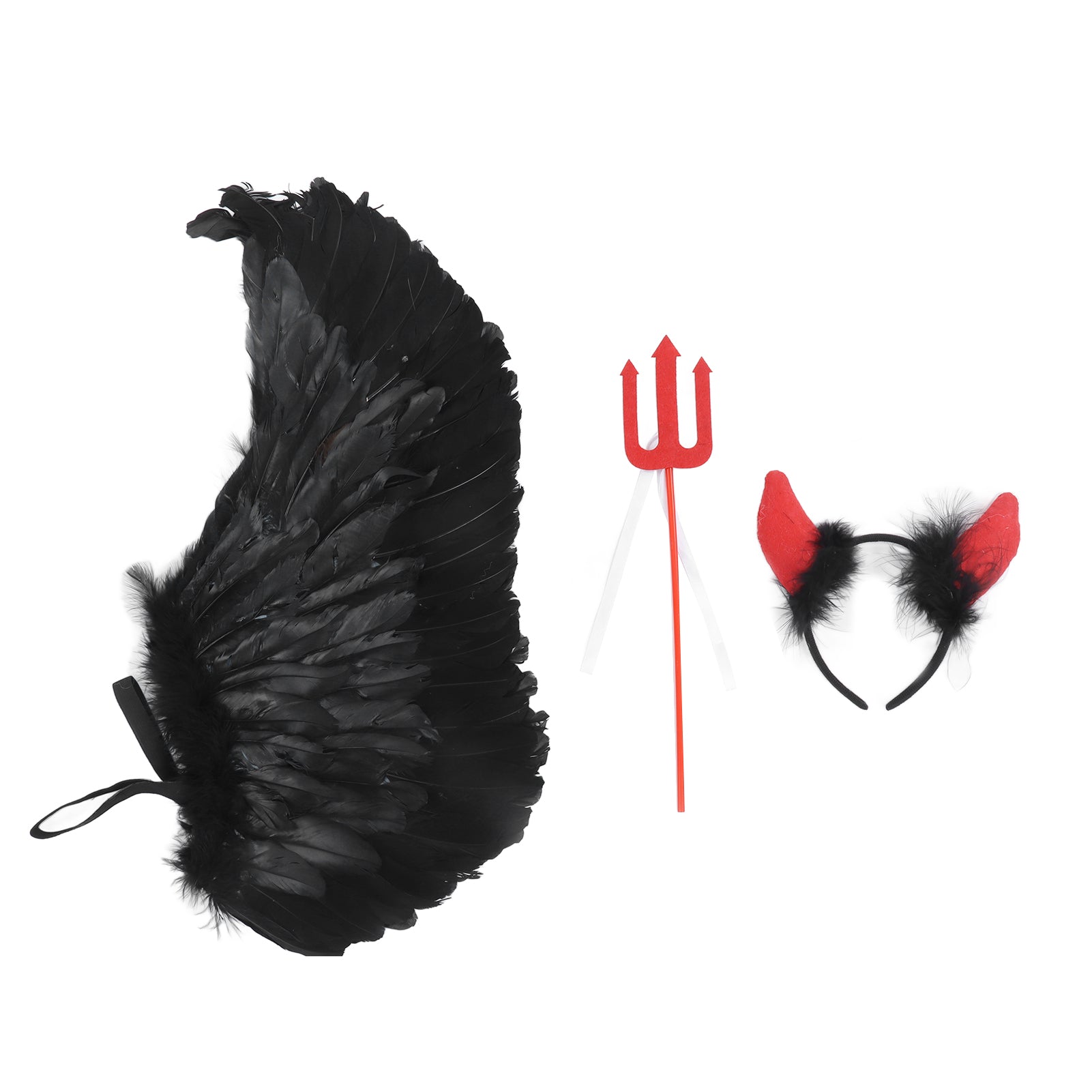 3 Pack Devil Angel Wing Set Handcrafted Lightweight Adult Angel Wing Set for Halloween Role Play Black L Devil