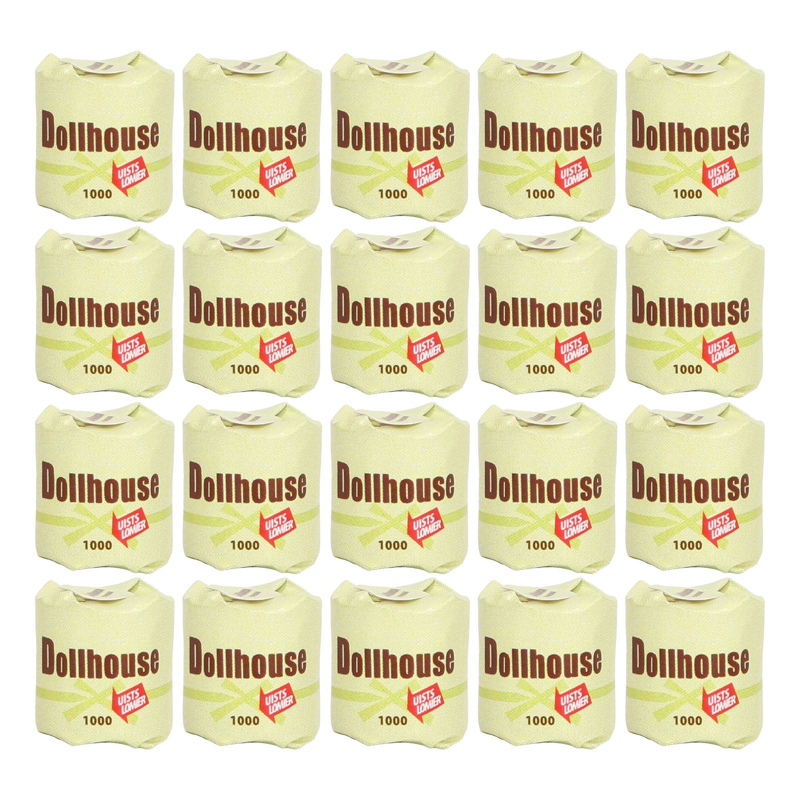 20Pcs Dollhouse Paper Towels Exquisite Realistic Portable 1:12 Miniature Scene Model Toilet Paper for Doll House Green