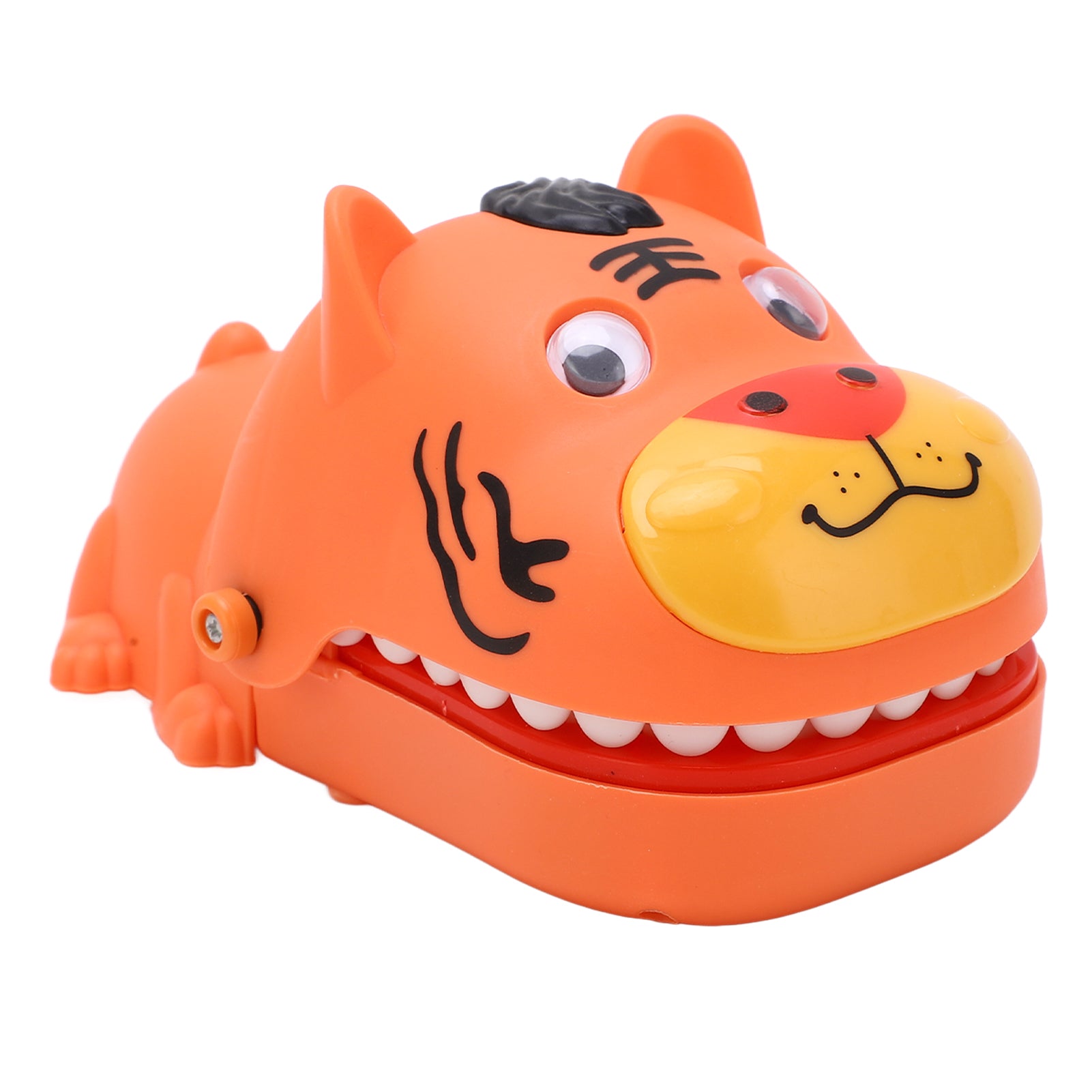 Push Teeth Biting Game Children Funny Cute Cartoon Tiger Shaped Finger Biting Toy for Holiday Party Orange