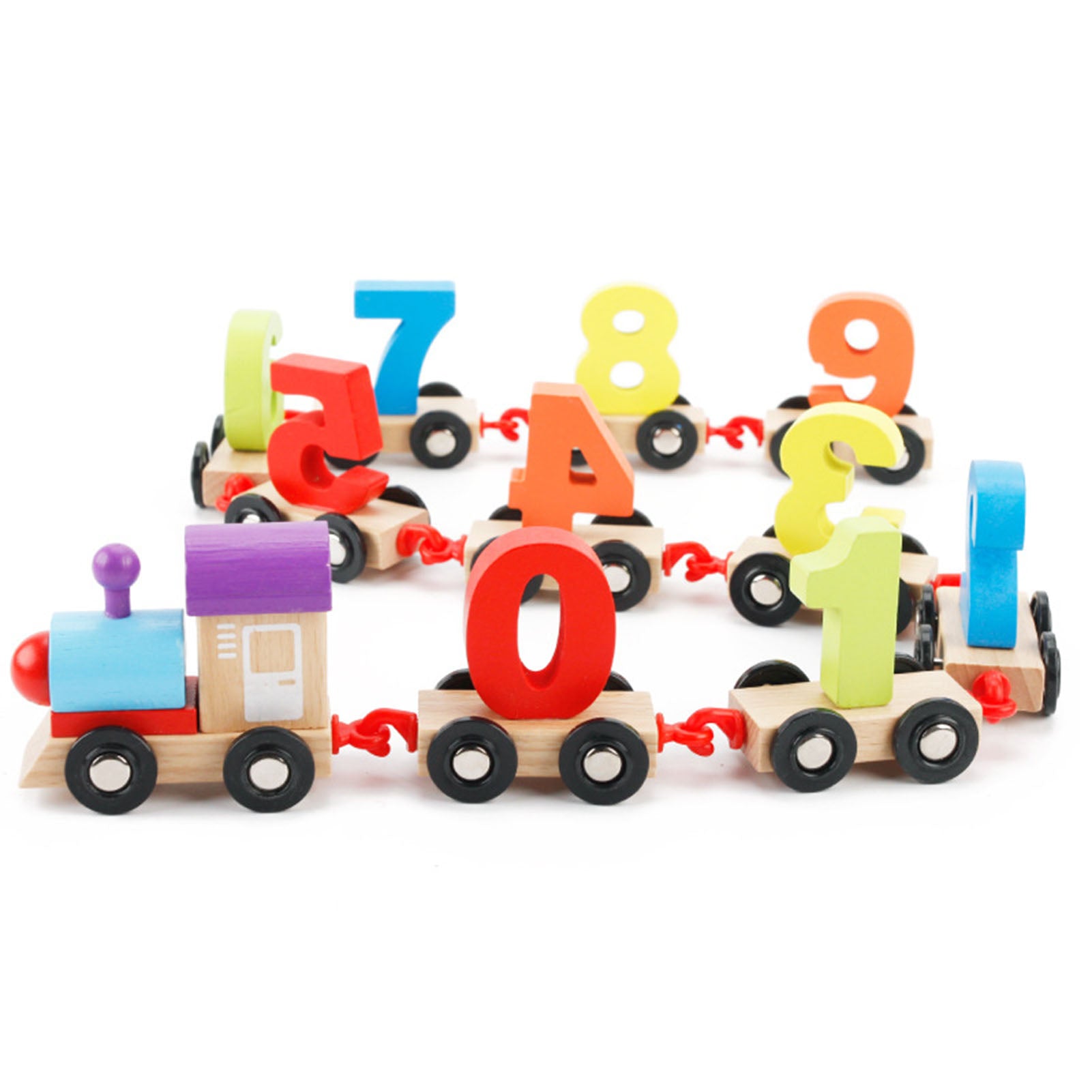 11 Sections Number Train Toy Early Educational Counting Number Train Building Blocks for Children