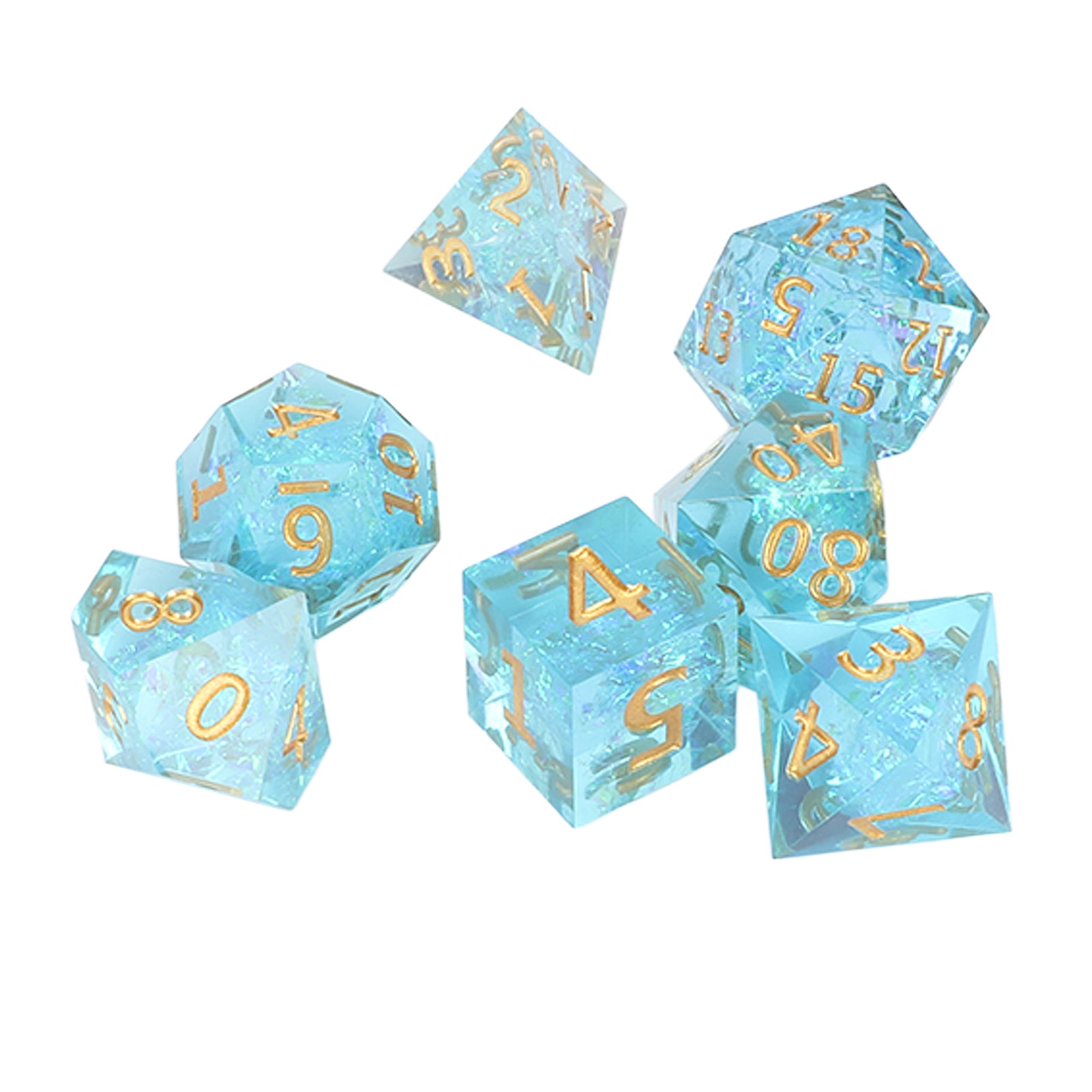 7pcs Resin Role Playing Game Dice Men Women Portable Exquisite Polyhedral Dice Set for Bar Holiday Party