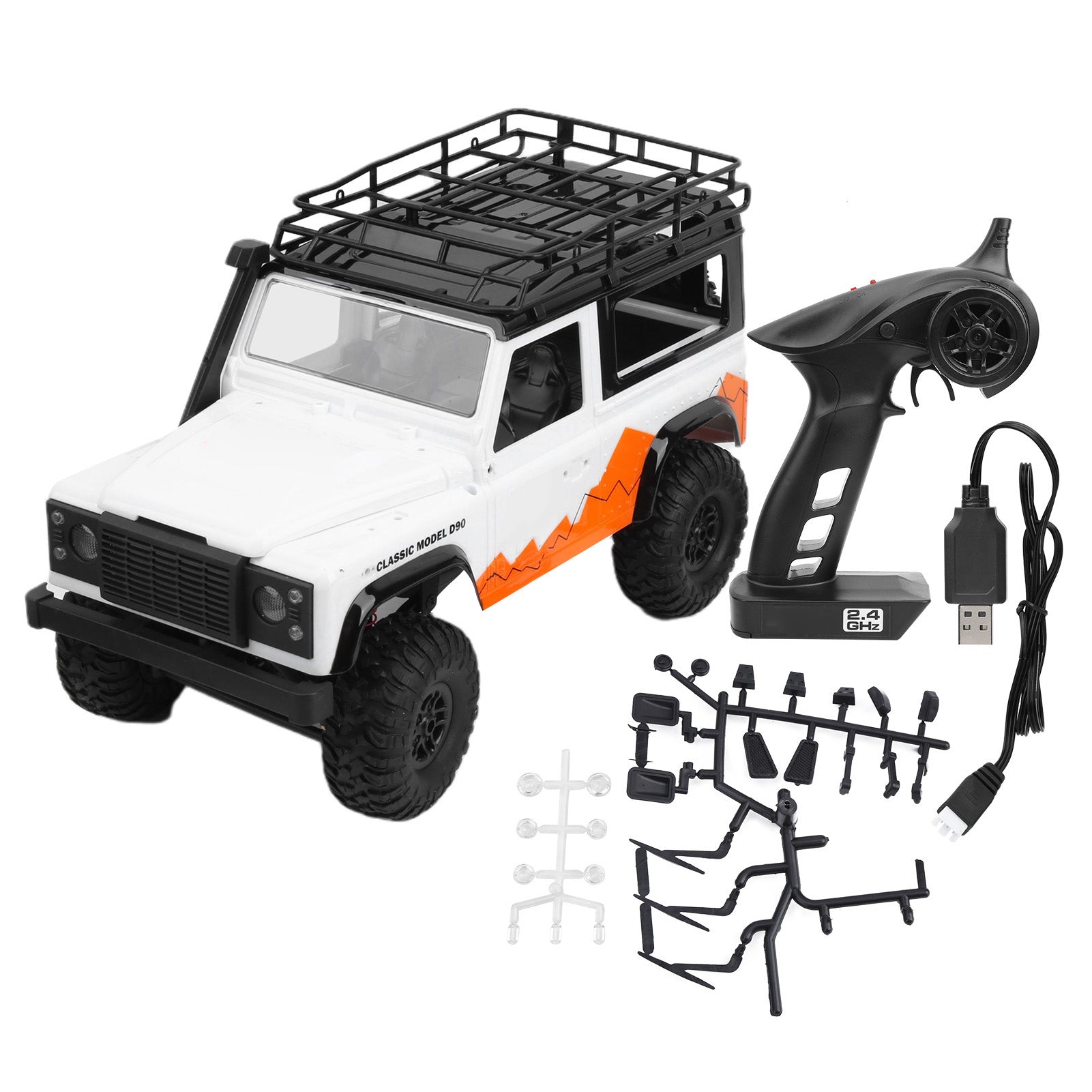 1/12 2.4G FourWheel Drive Car Toy Children Racing Remote Control Car Vehicle Toy(White )