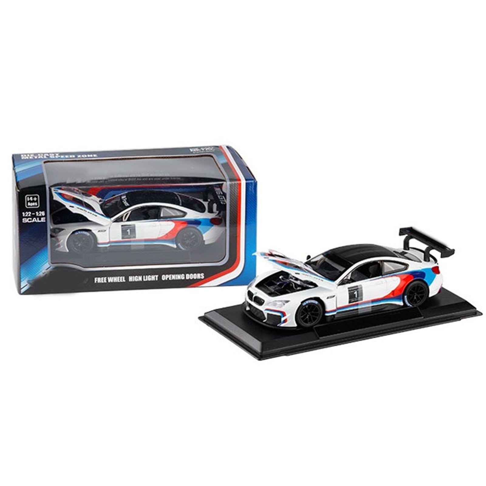 1/24 Sports Car Model Alloy Simulation Exquisite Sports Car Model Toy with Light and Sound Effects