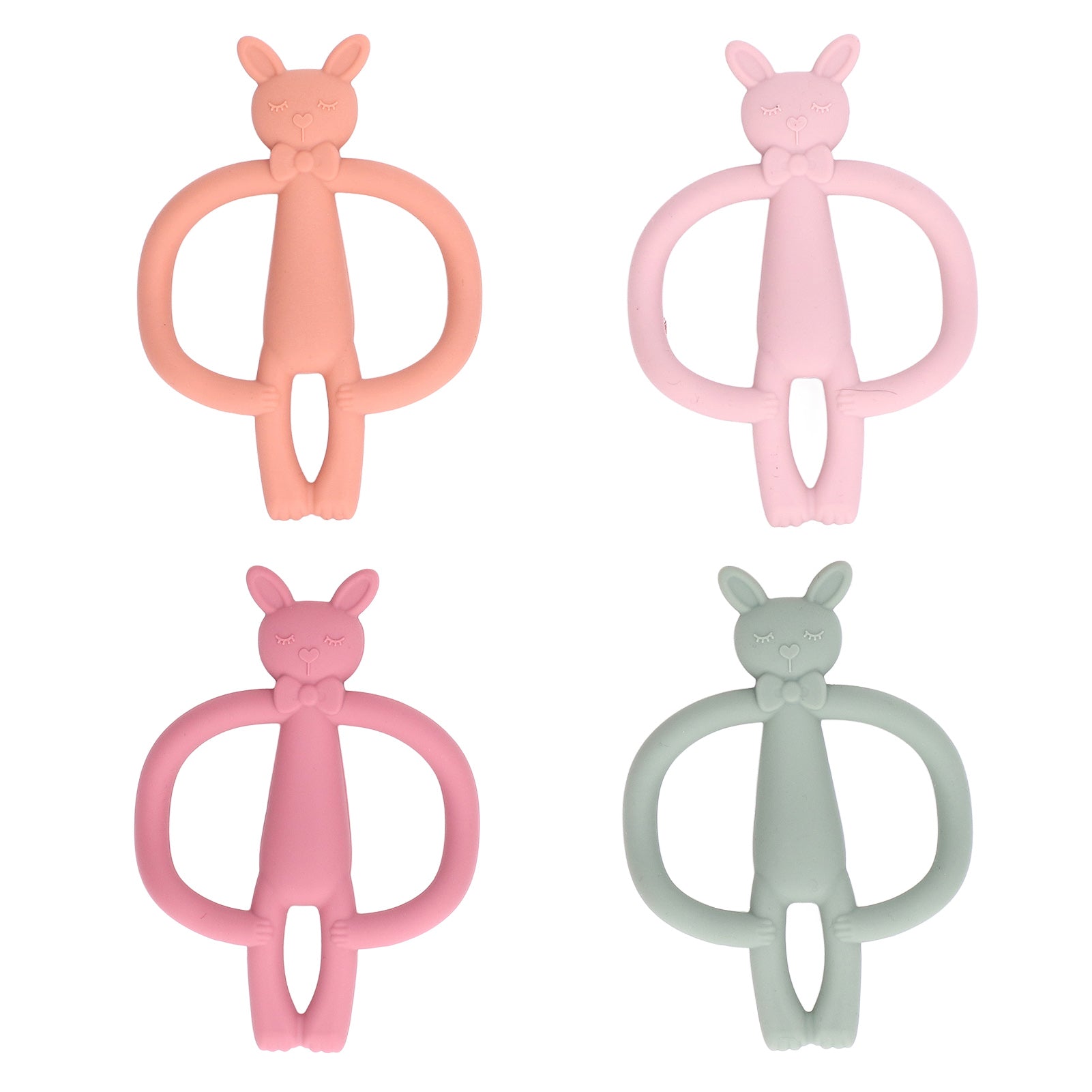 4 Pcs Silicone Baby Teether Toy Cartoon Animal Design High Temperature Resistance Safe Infant Teething Toy