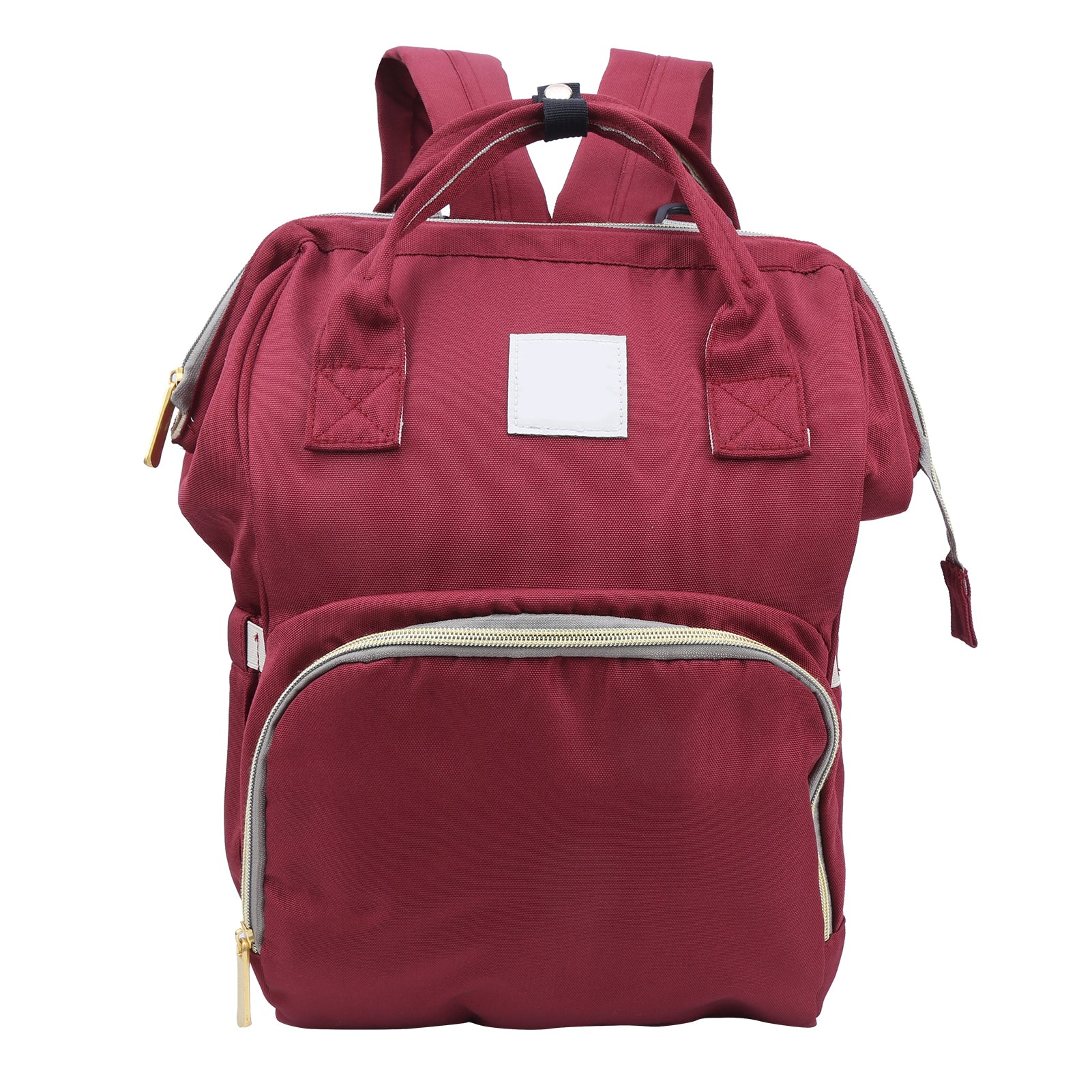 Large Capacity Mummy Bag Fashion MultiFunctional Nappy Bag Mom Baby Backpack(Burgundy Average Size)