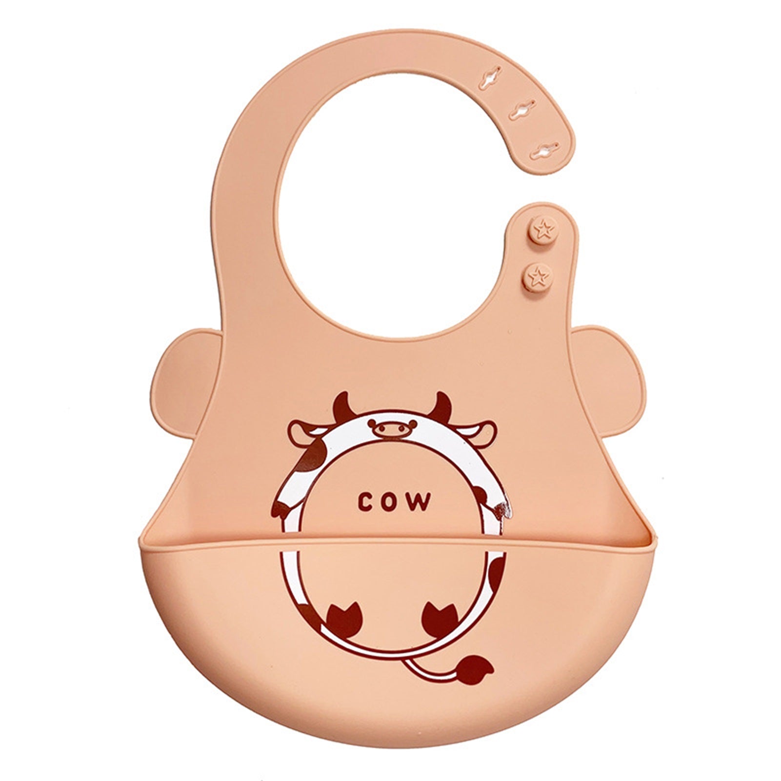 Silicone Baby Bibs Waterproof Lightweight Comfortable Scratch Resistant Soft Baby Bibs for Household Kindergarten Cows