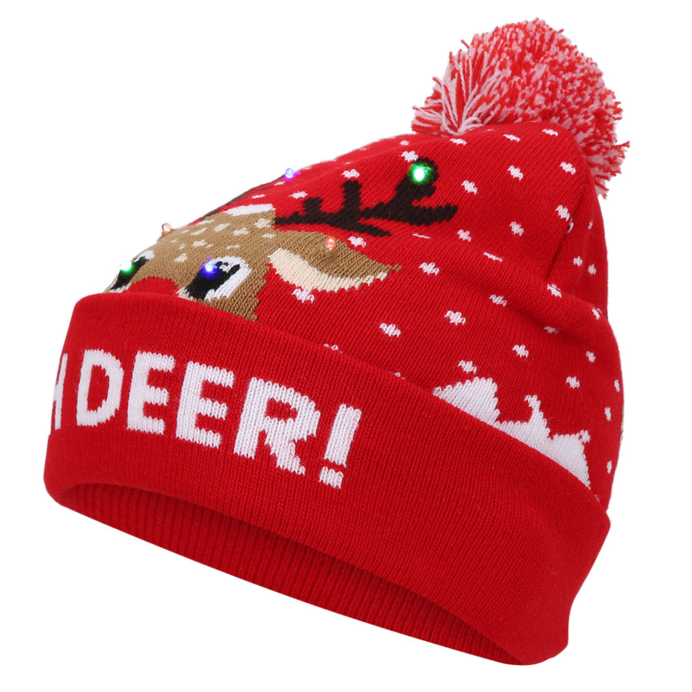 Knitted Beanie Colorful Light Party Holiday Christmas Beanie Hat for Children Adult#3