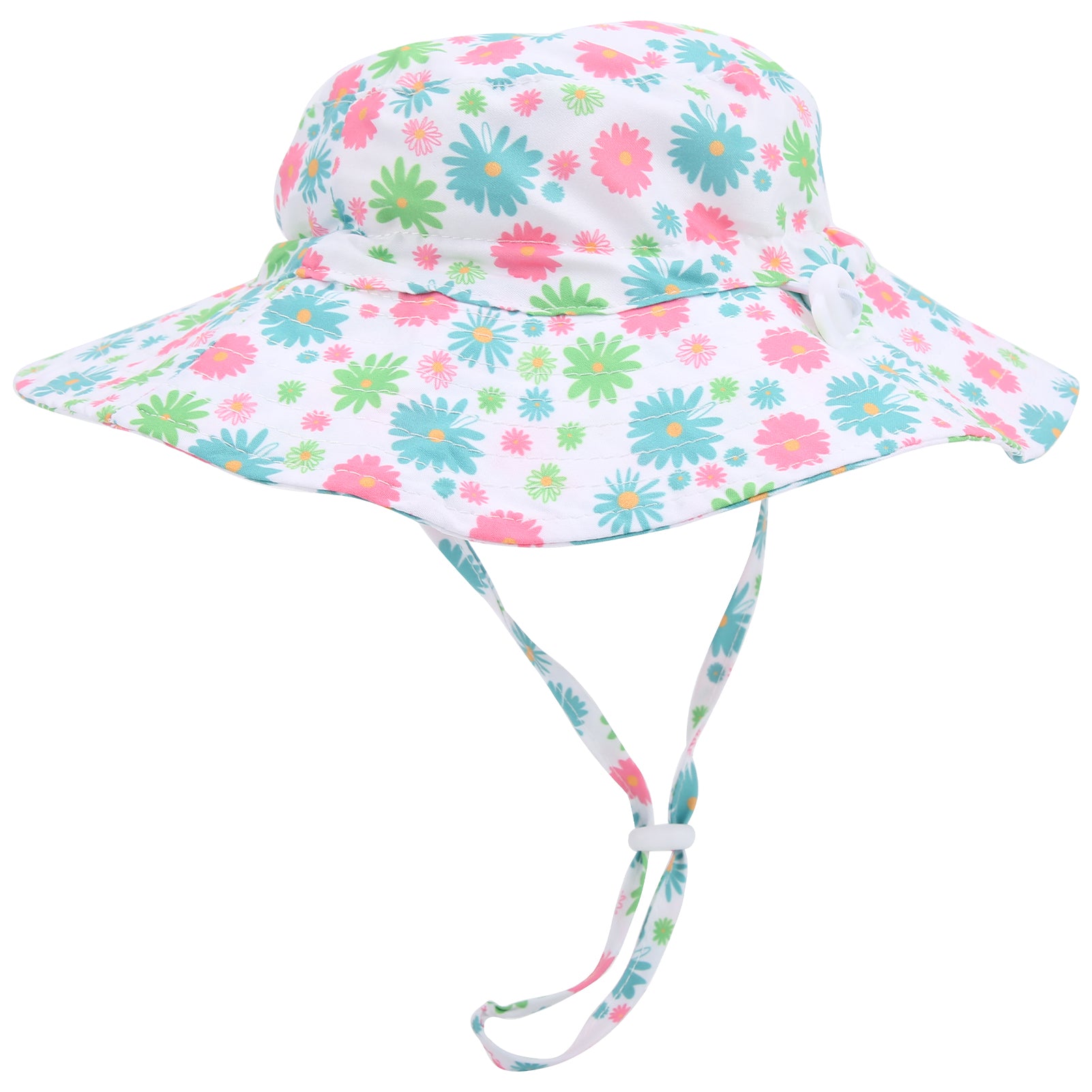 Adjustable Beach Cap Bucket Hat Unisex Baby Boy Girl Outdoor Children Bucket HatBlue Flower S