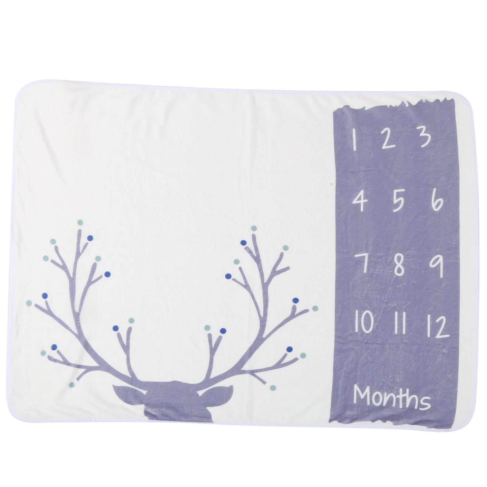 Baby Monthly Milestone Blanket Soft Flannel Baby Growth Photography Props for Boys GirlsElk