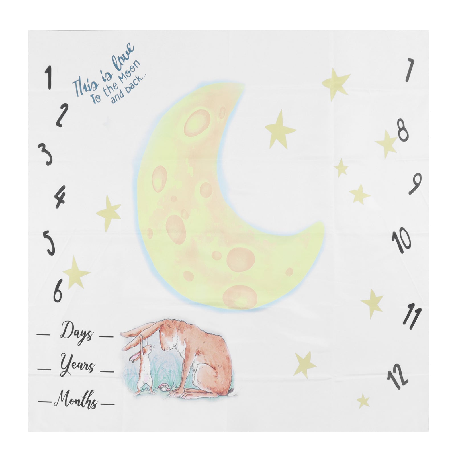 Baby Milestone Blanket Moon Bunny Pattern Cute Style DIY Making Cloth Material Monthly Photography Background