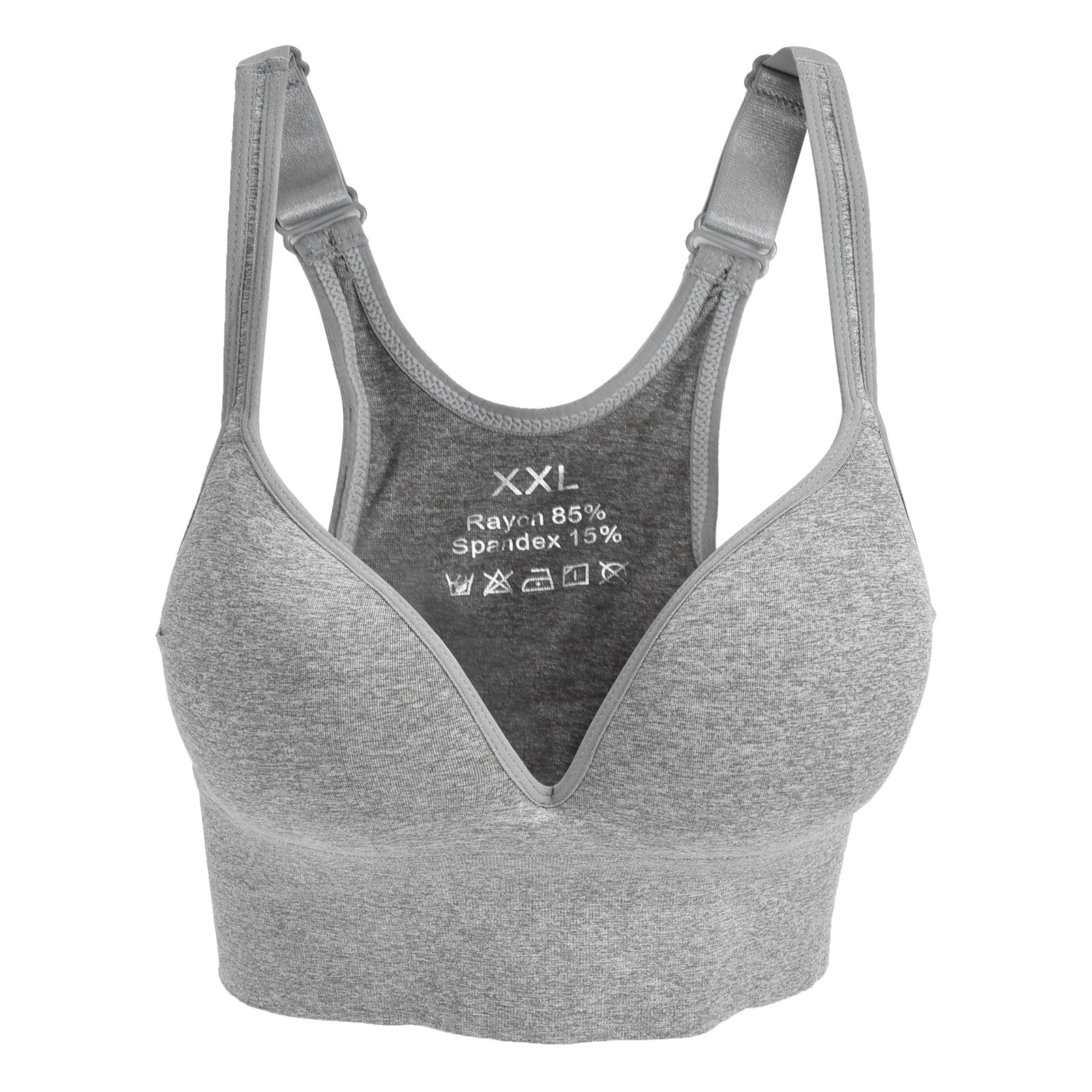 Womens Wirefree Yoga Sports Bra Soft Breathable SkinFriendly Maternity Bralette(Gray XXL)