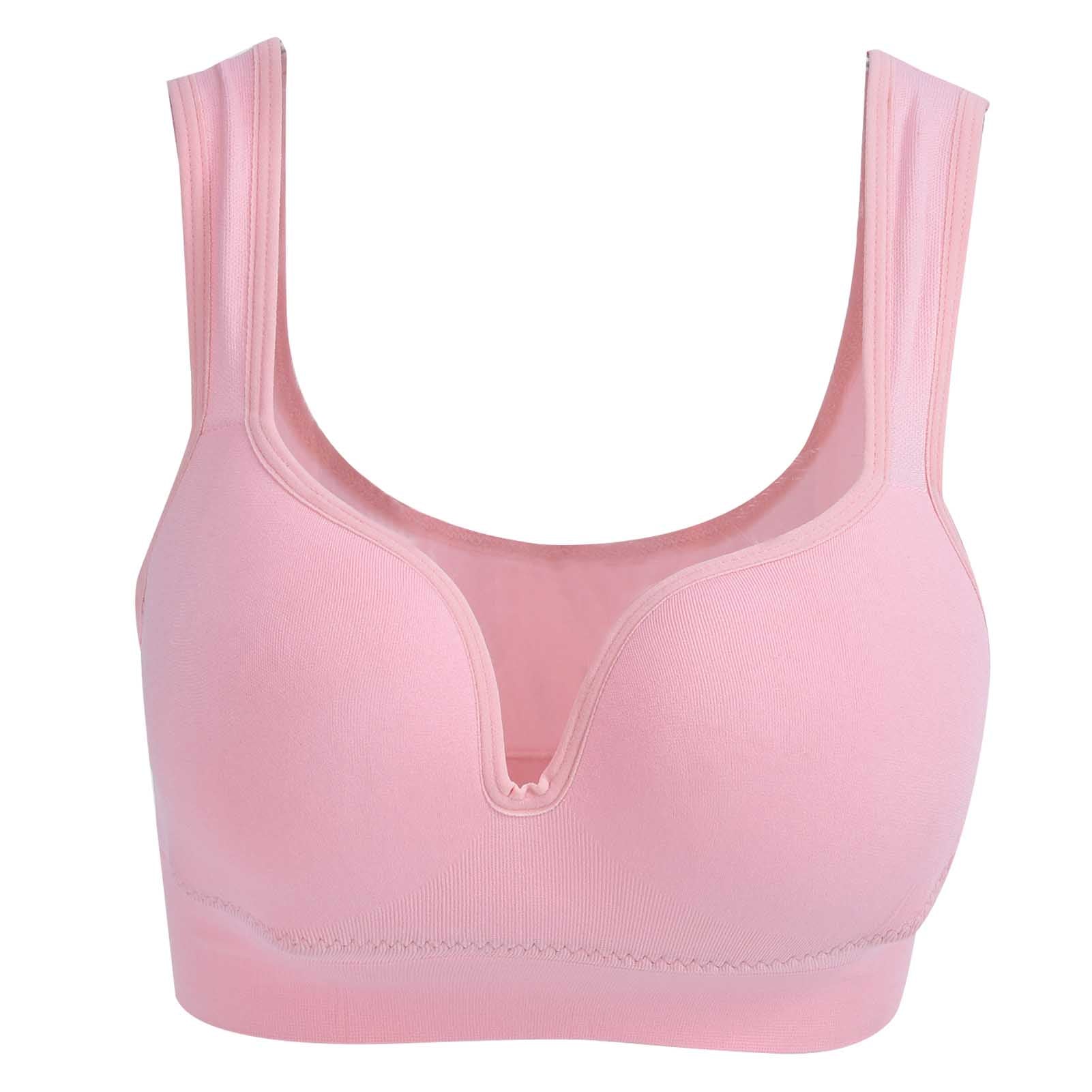 Women's Comfy Support Bra Full Coverage Wireless Sleeping Bra Maternity Nursing BraPink M