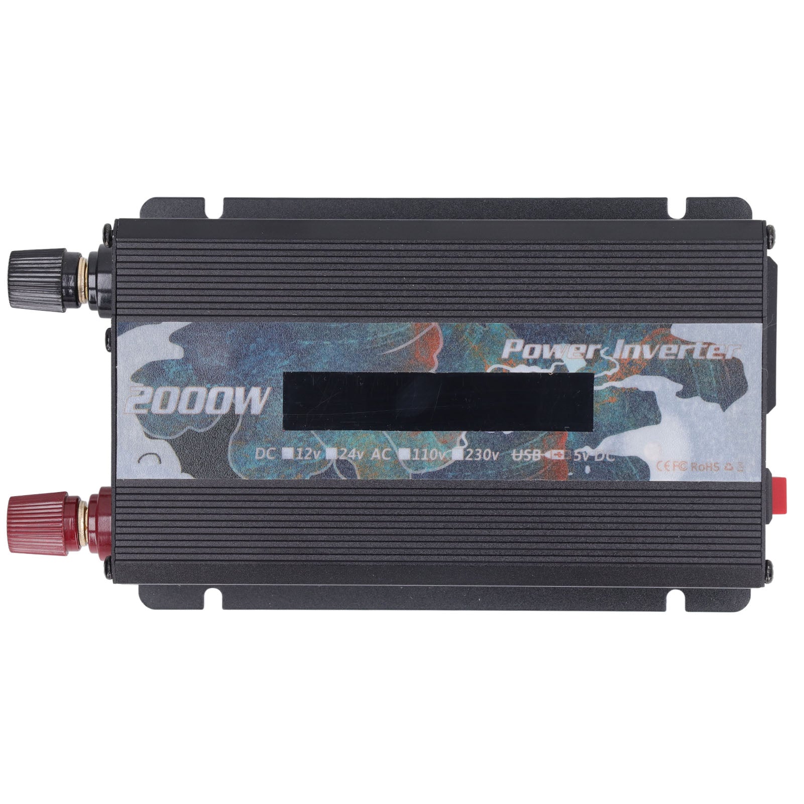 2000W Solar Car Inverter with Fan LCD Screen DC to AC110V Solar Power Modified Sine Wave Inverter Black DC24V(DC21‑29V)