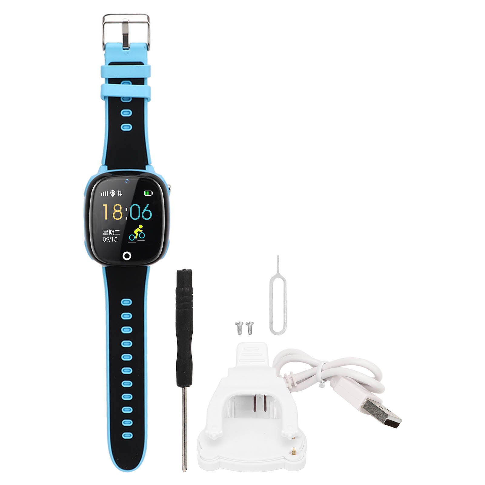 1.44inch Kids Smartwatch for Boys Girls Two Way Voice Call IP67 Waterproof SOS Alert Touch Screen Phone Watch Blue